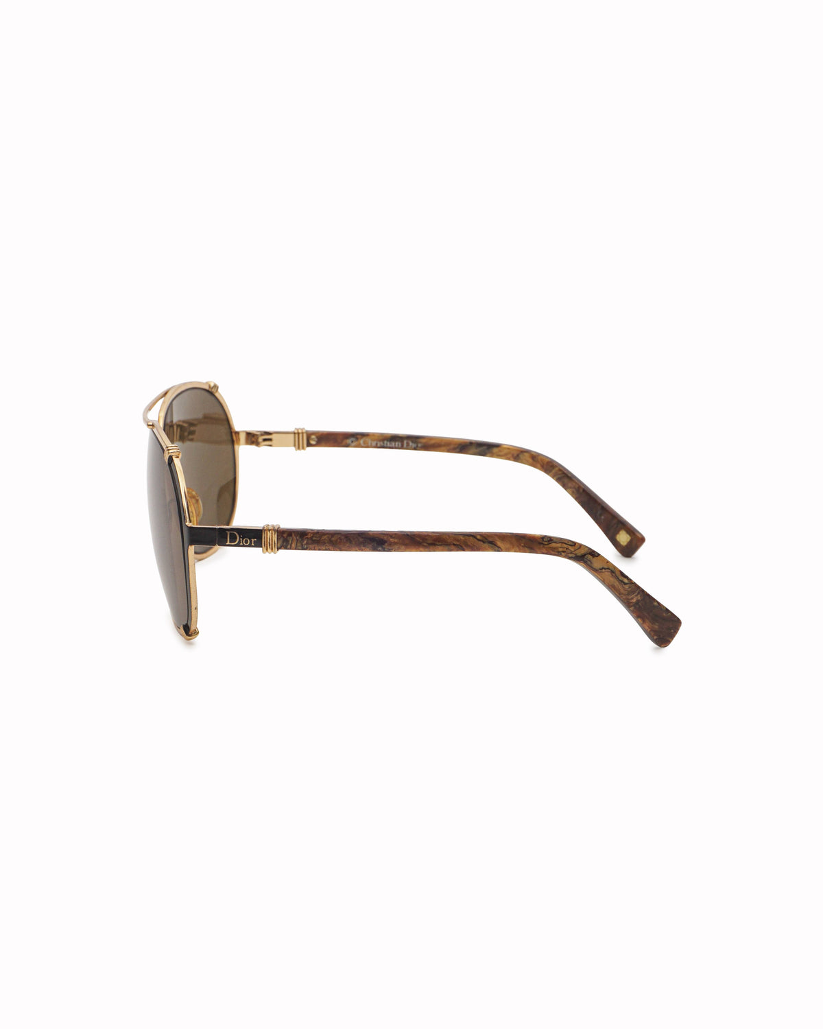 Christian Dior Gold & Tortoiseshell Aviator Sunglasses