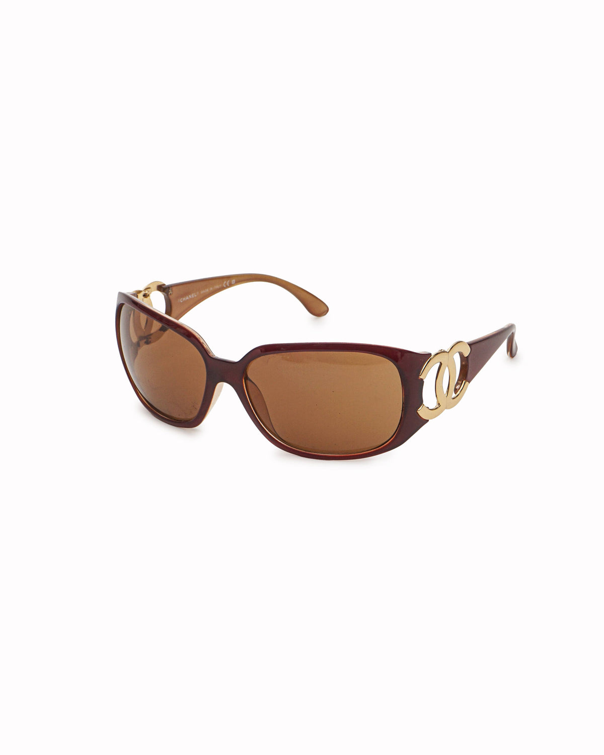 Chanel Vintage Burgundy CC Logo Sunglasses