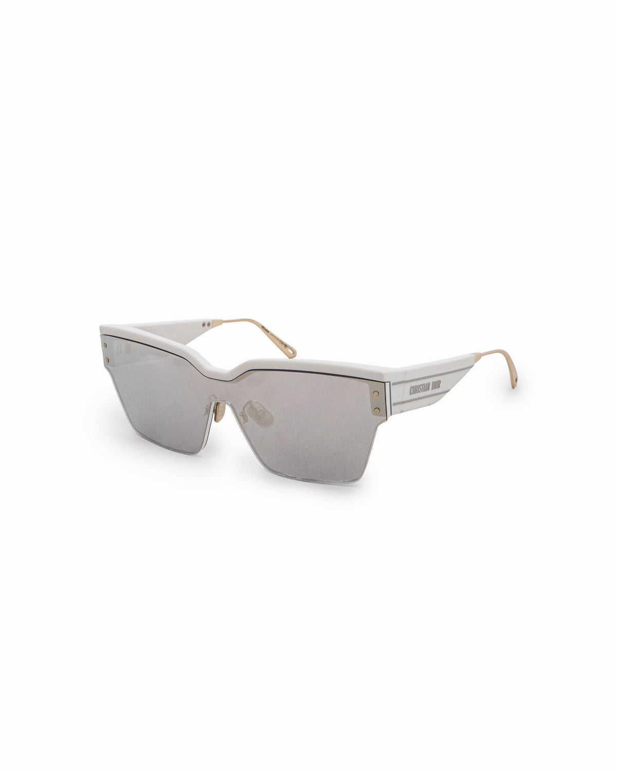 Christian Dior Club White Mirrored Shield Sunglasses