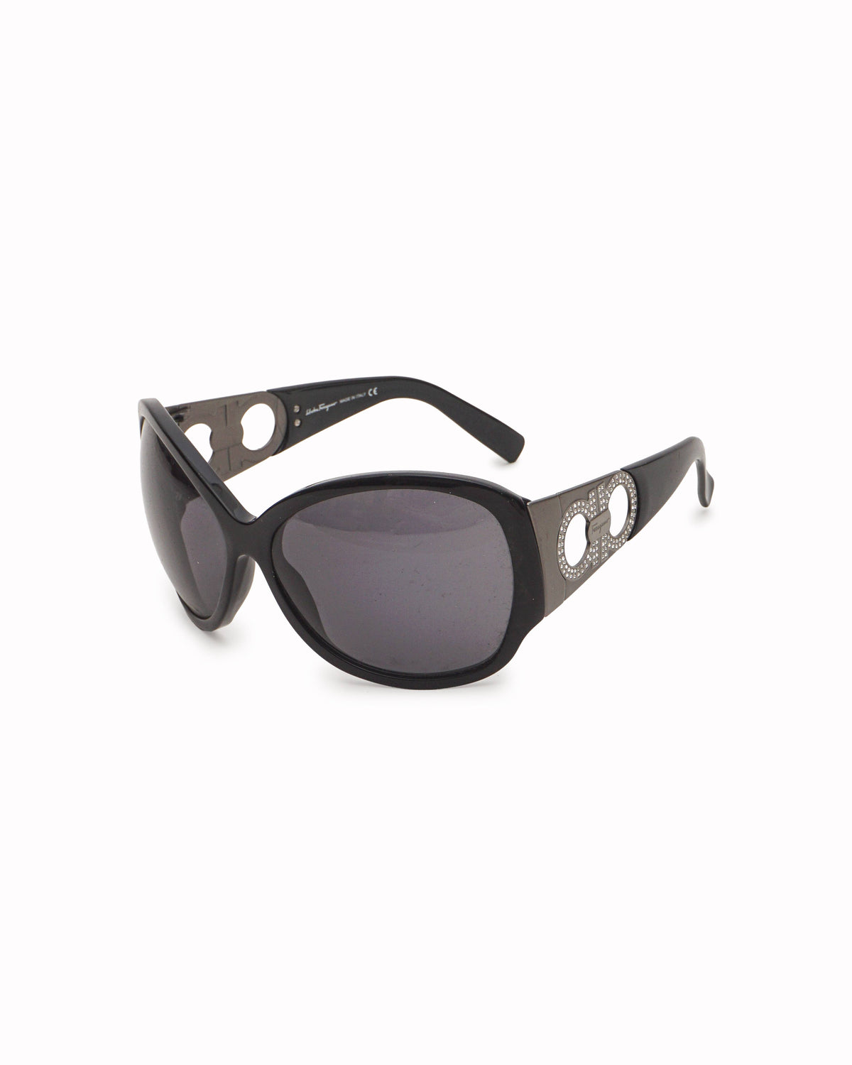 Salvatore Ferragamo Rhinestone Gancini Sunglasses