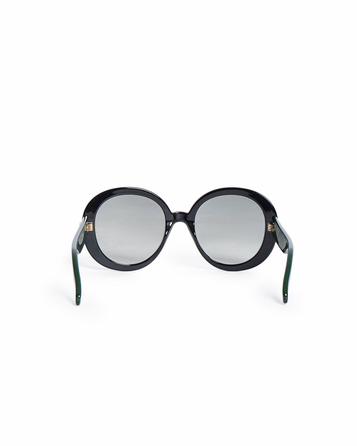 Gucci Black Gradient Web Round Sunglasses
