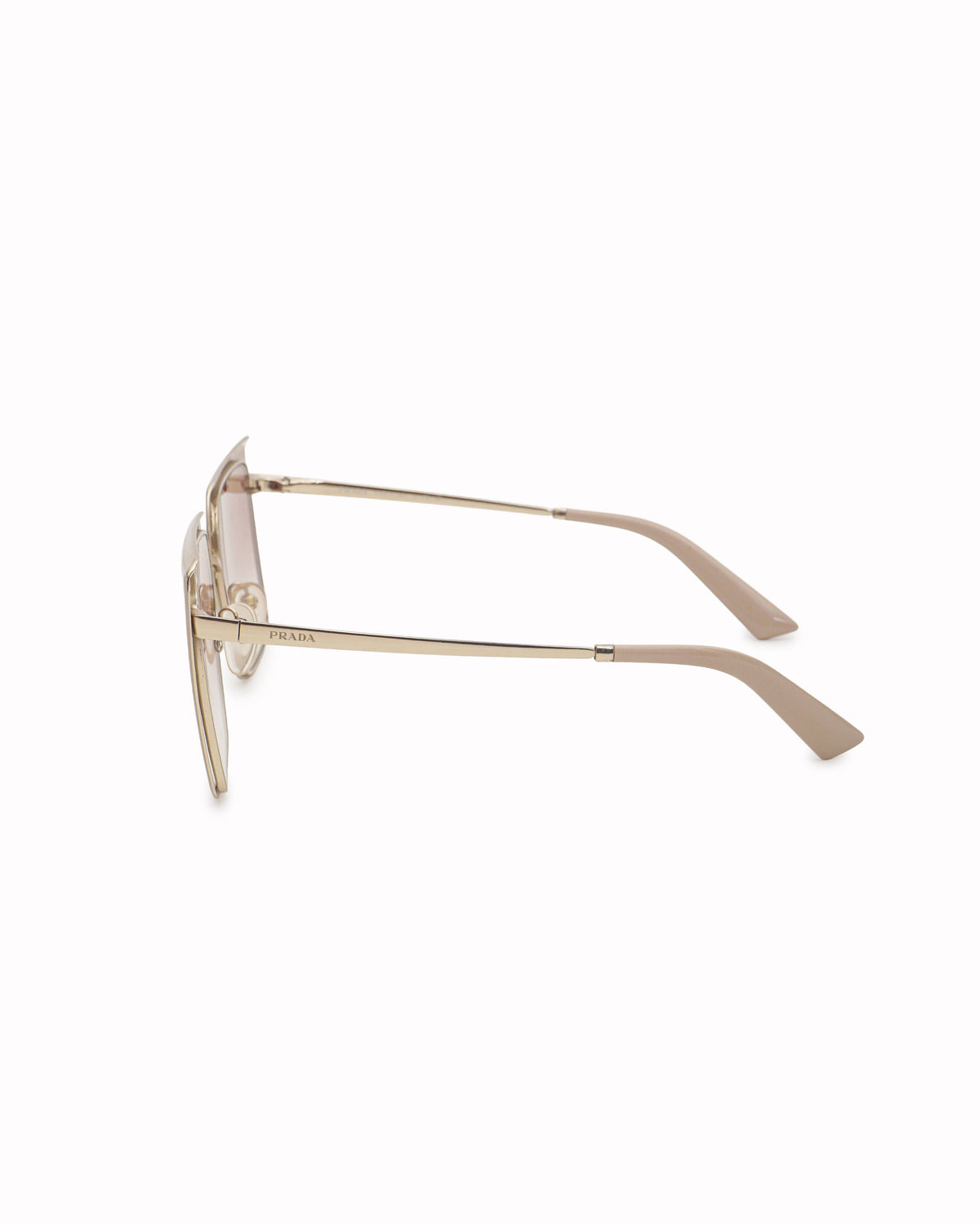 Prada Off-White/Gold  Oversized Square Metal Sunglasses