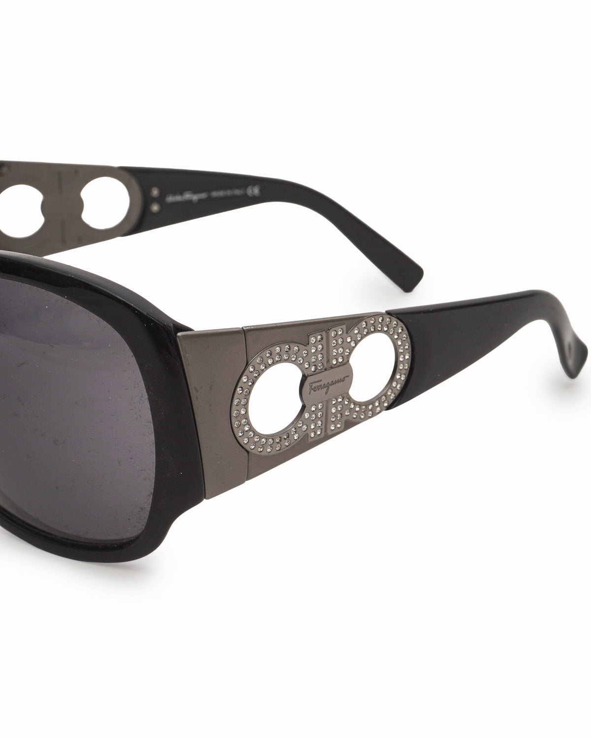 Salvatore Ferragamo Rhinestone Gancini Sunglasses