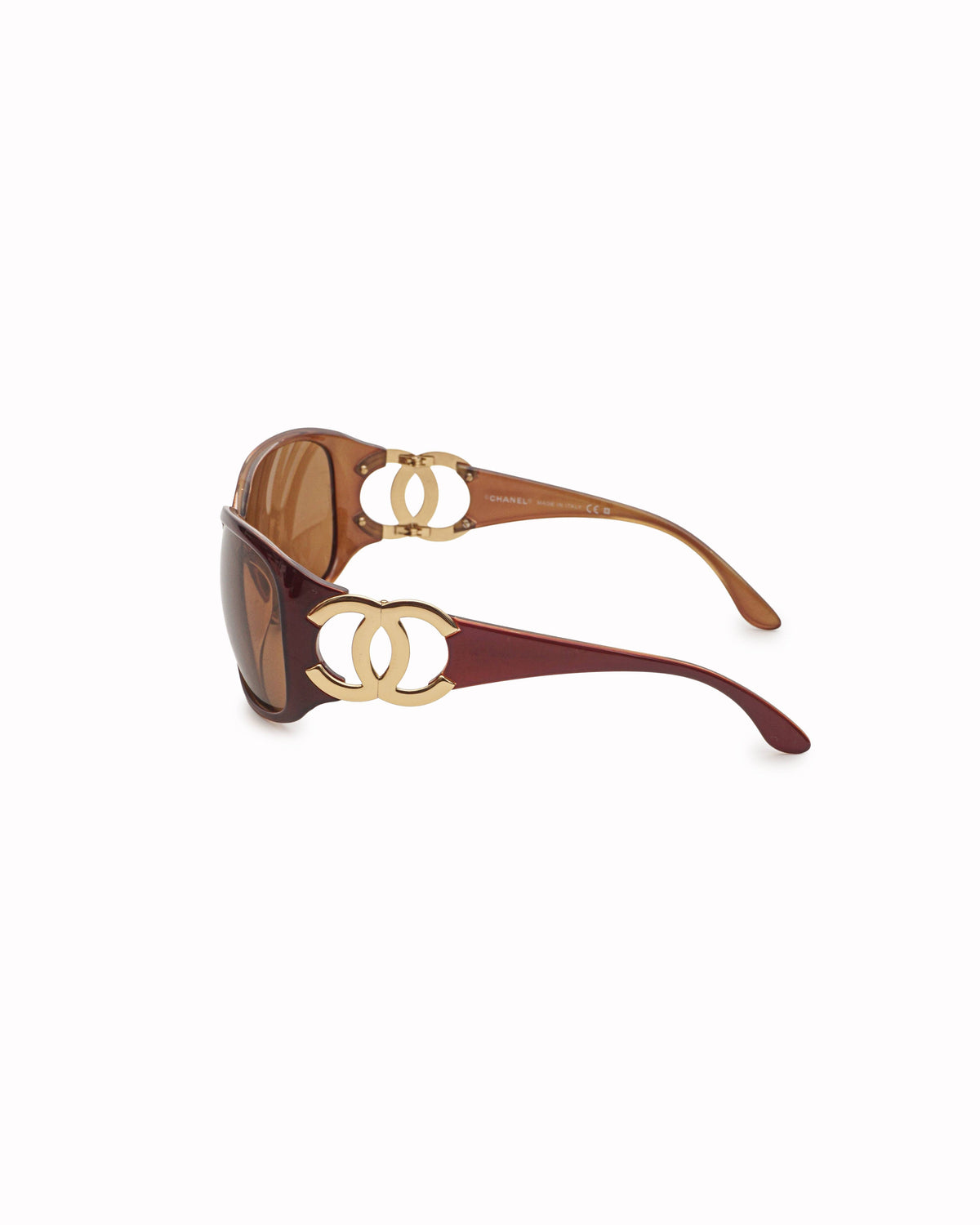 Chanel Vintage Burgundy CC Logo Sunglasses