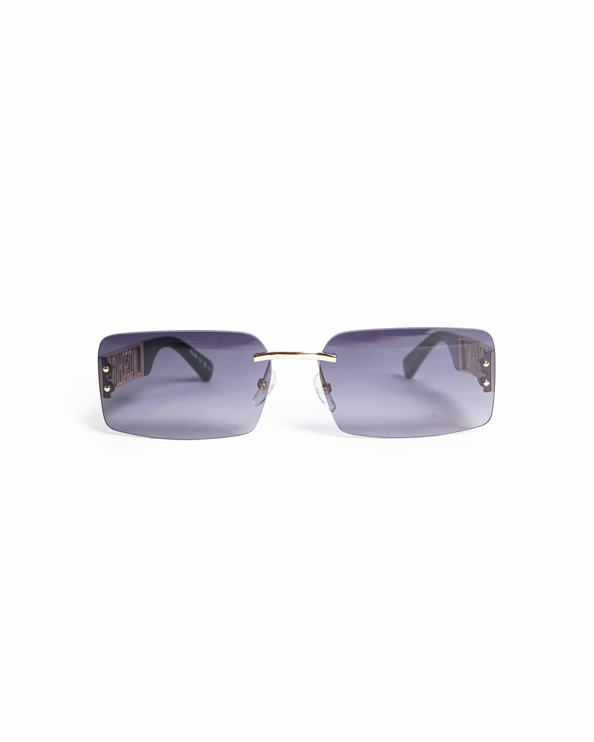 Moschino Women's Rimless Rectangular Sunglasses With Thick Temple(GOLD)