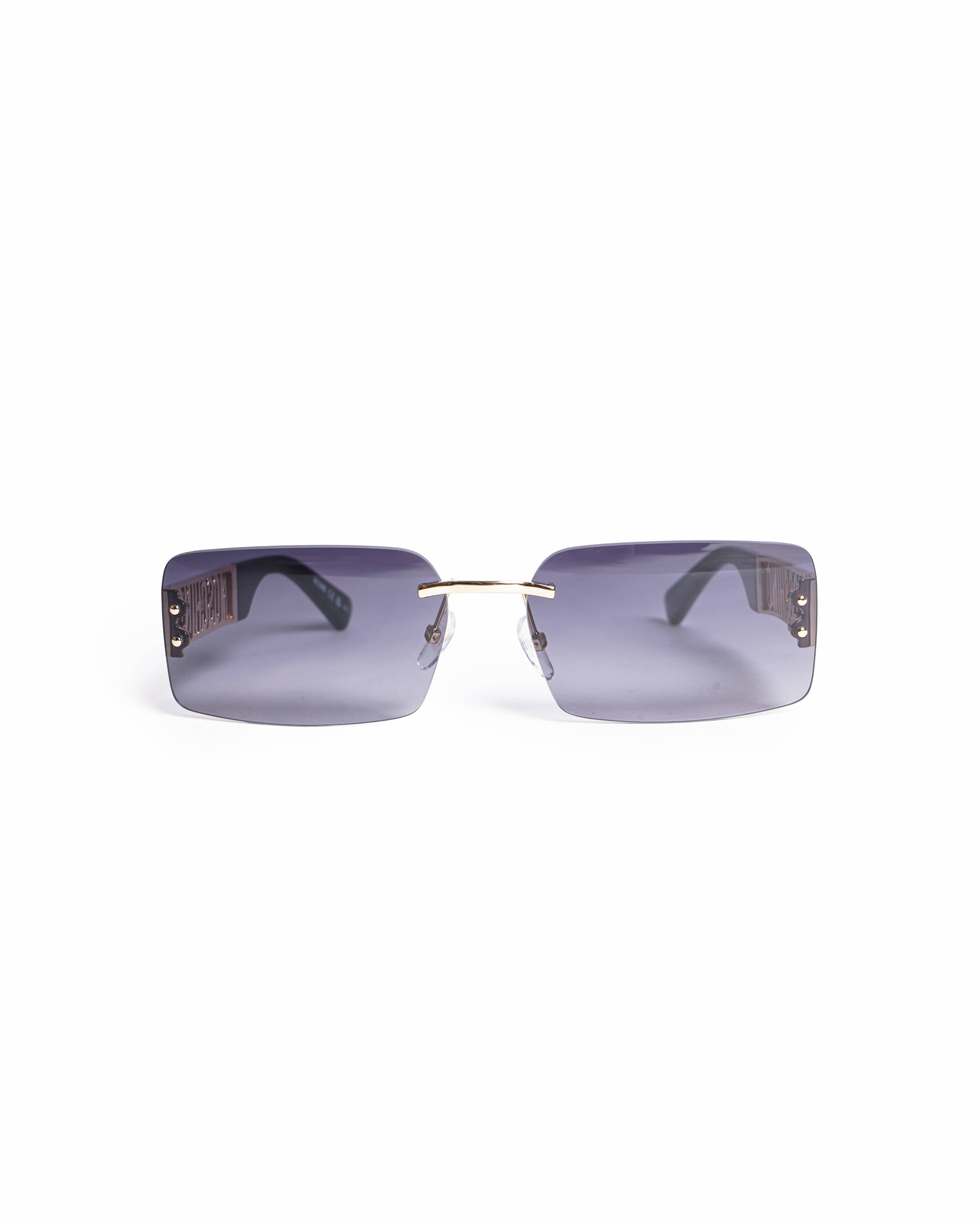 Moschino Women's Rimless Rectangular Sunglasses With Thick Temple(GOLD)
