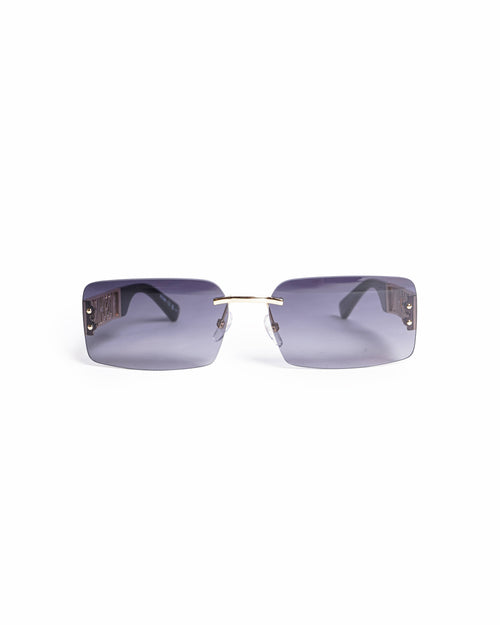 Moschino Women's Rimless Rectangular Sunglasses With Thick Temple(GOLD)