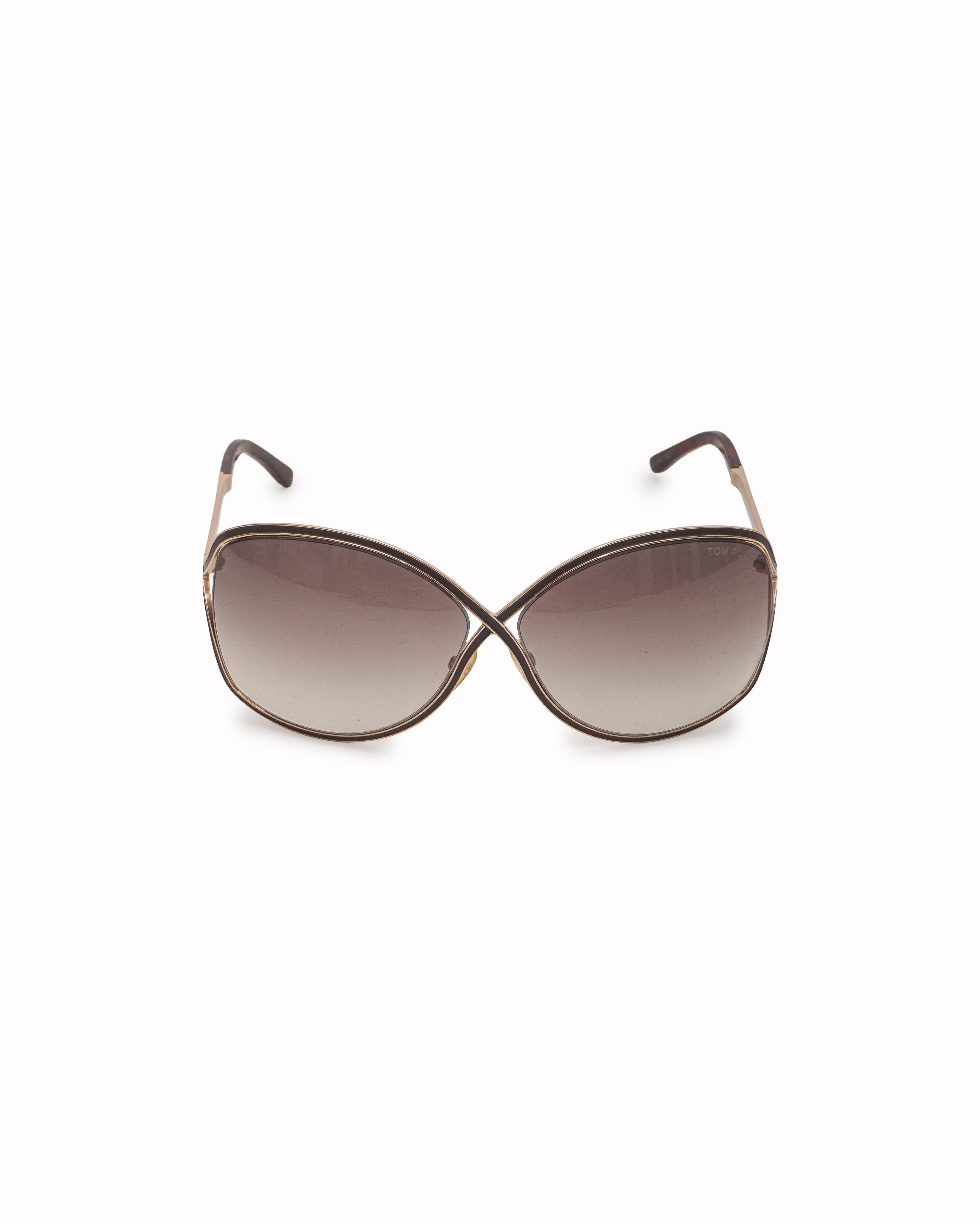 Tom Ford Rickie Oversized Gold Crossover Sunglasses