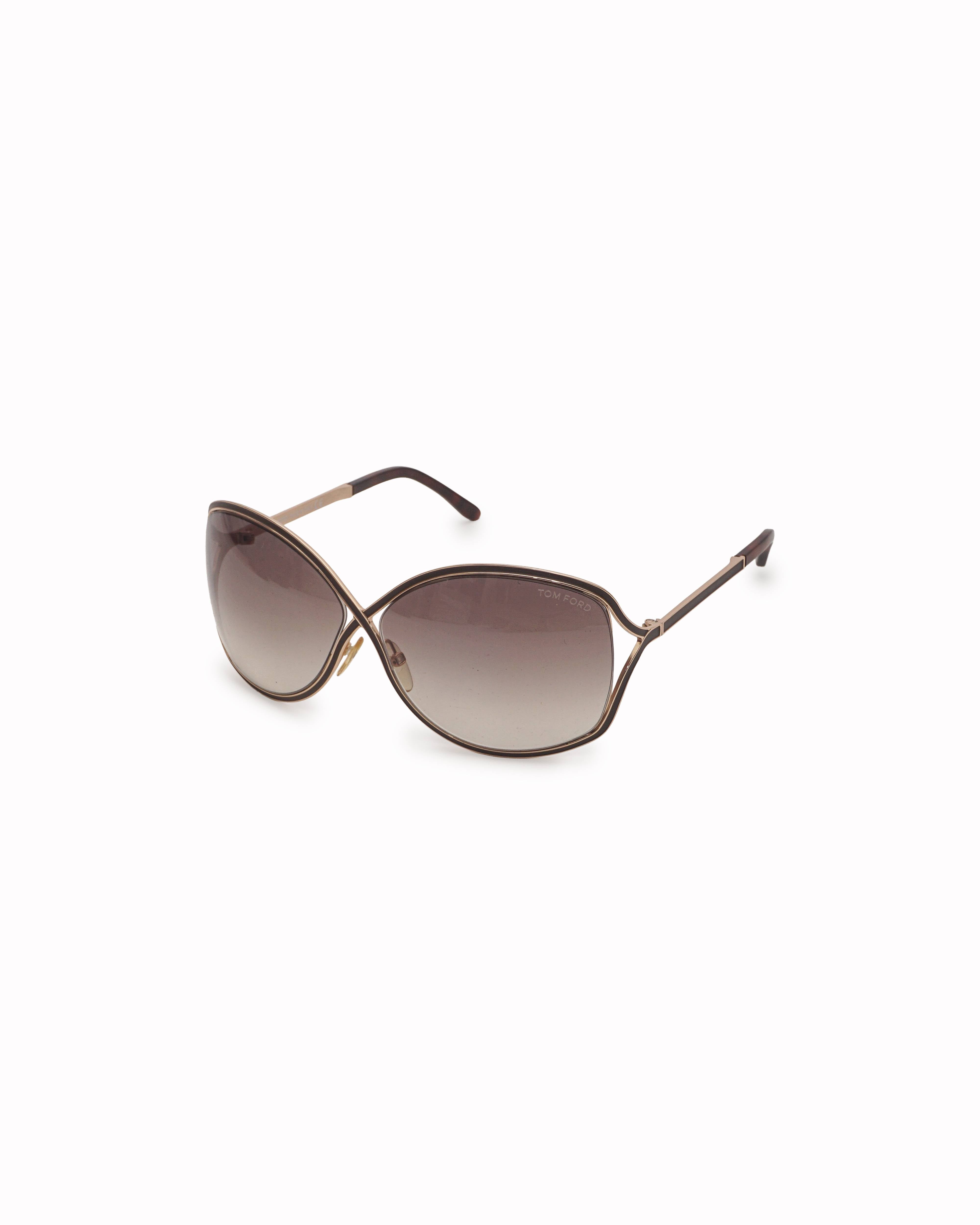 Tom Ford Rickie Oversized Gold Crossover Sunglasses