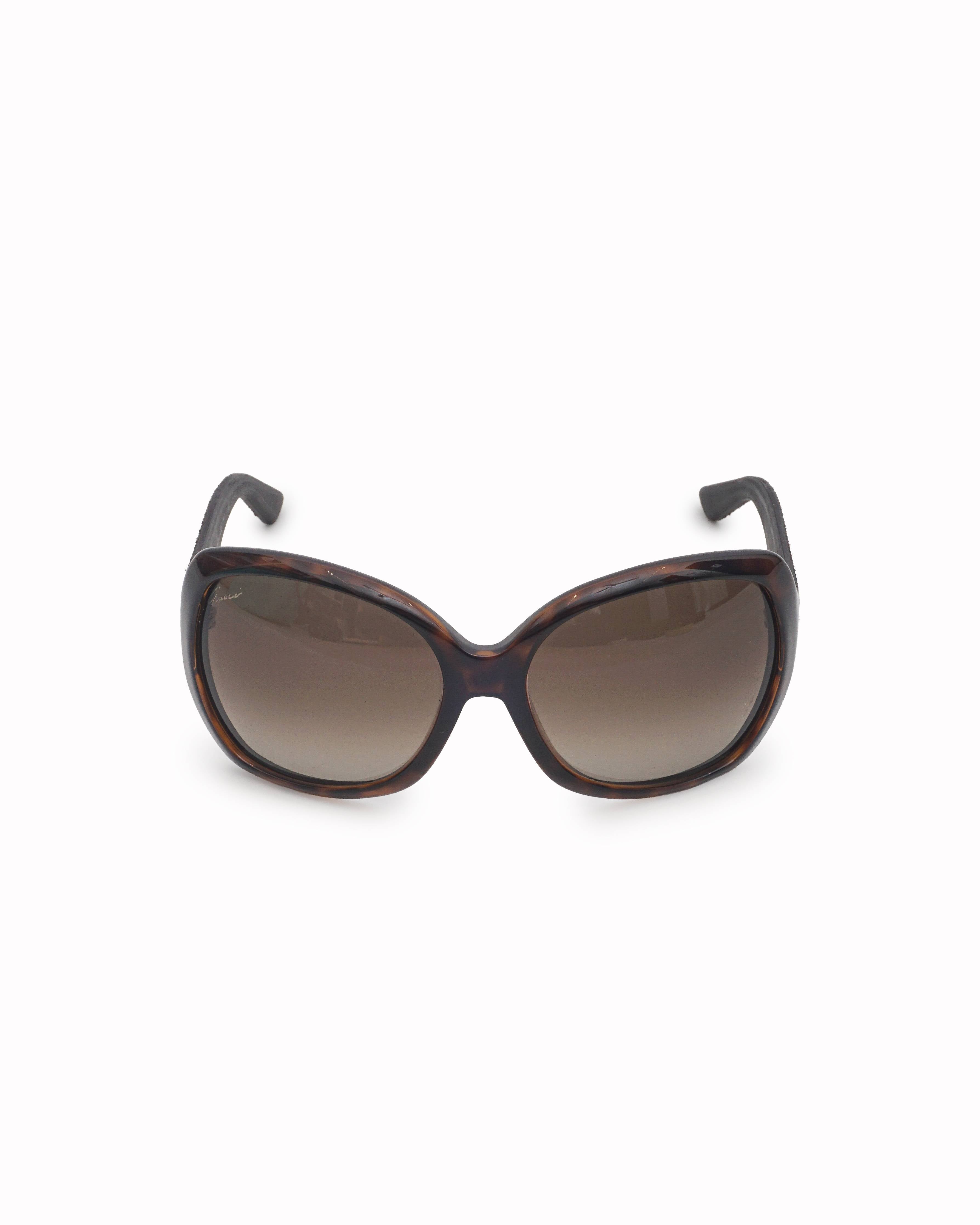 Gucci Tortoiseshell Acetate Interlocking GG Oversized Sunglasses