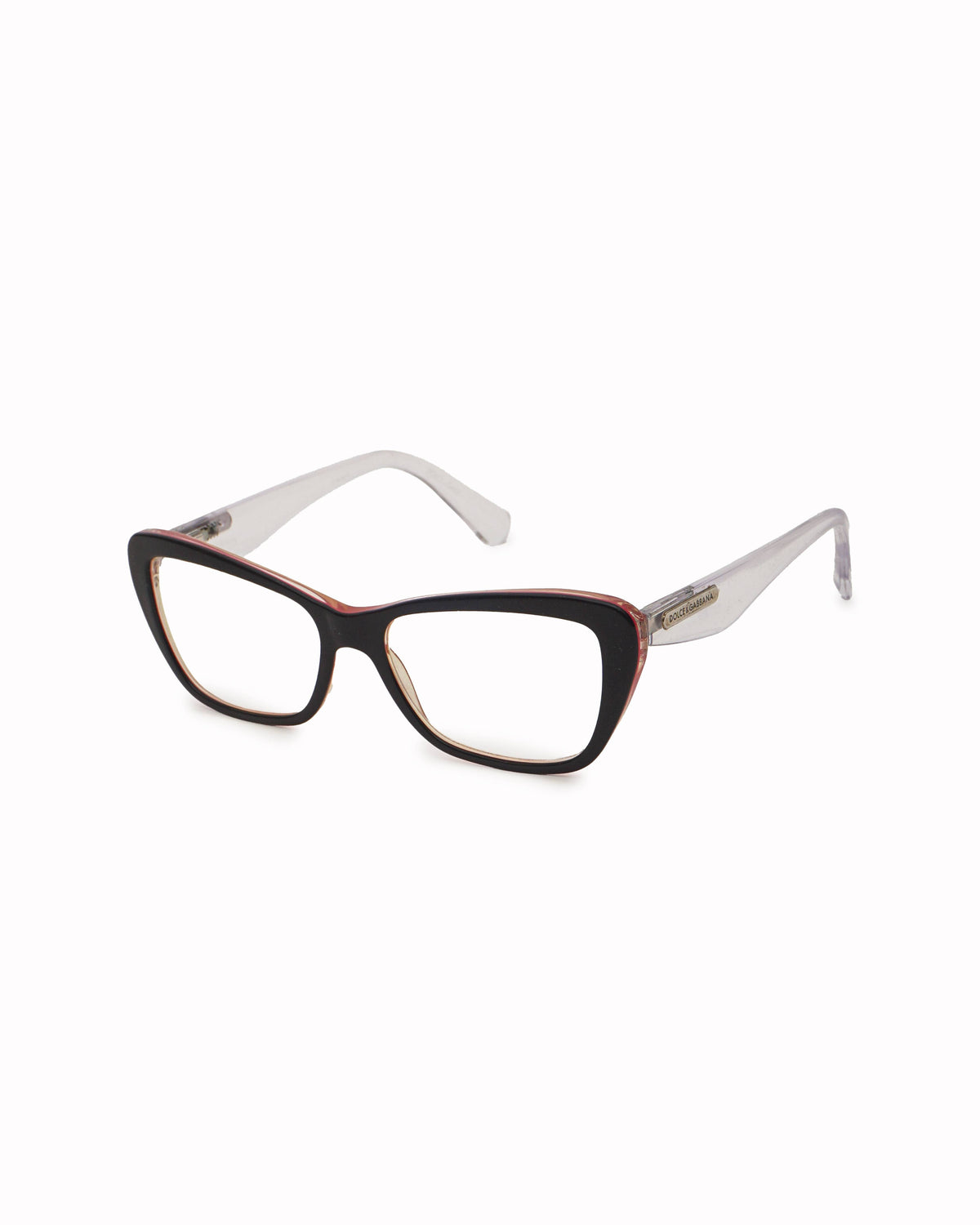 Dolce & Gabbana Black & Red Cat-Eye Glasses