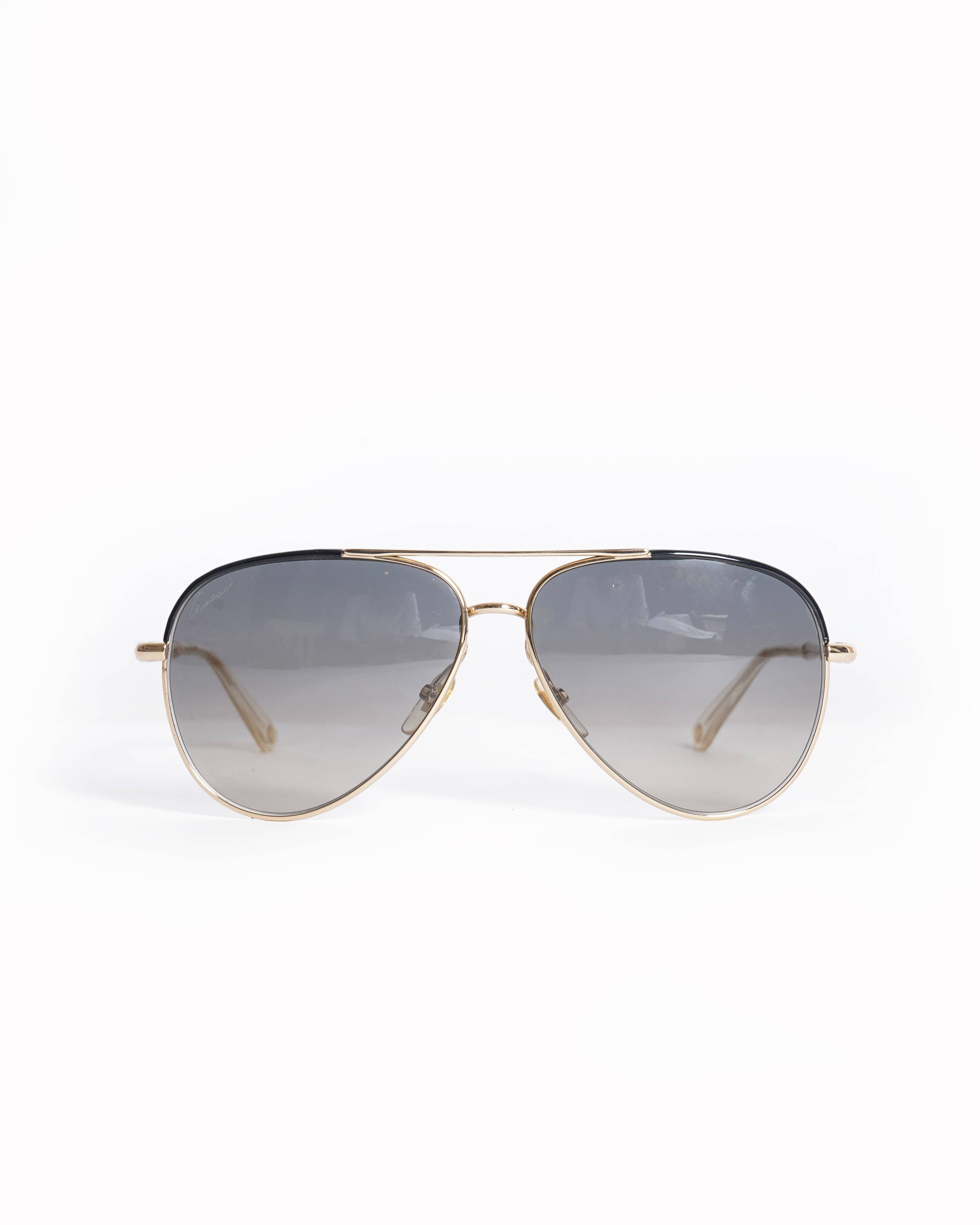 New Gucci men's sunglasses in gold/black frame