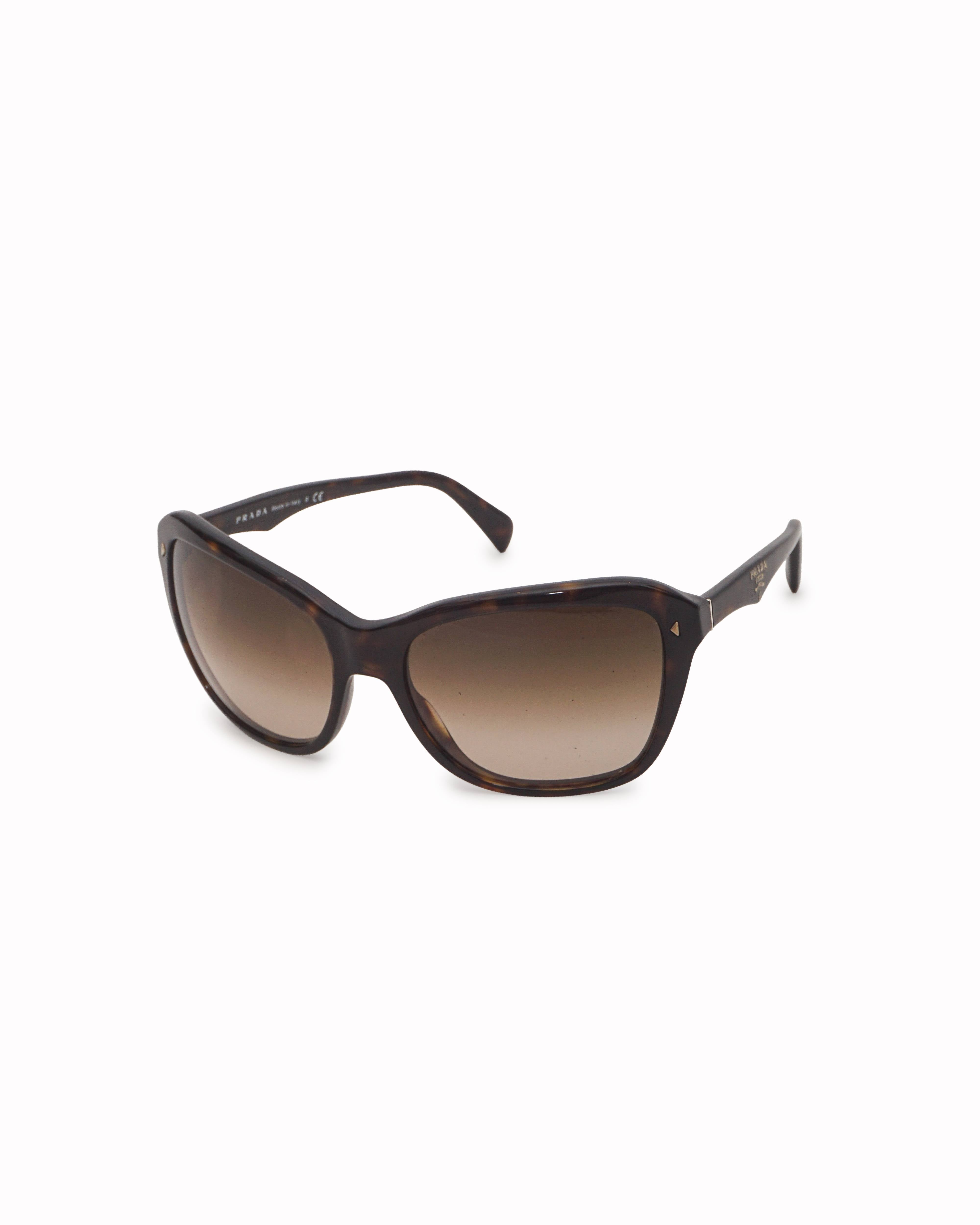Prada Oversized Square Havana Acetate Sunglasses