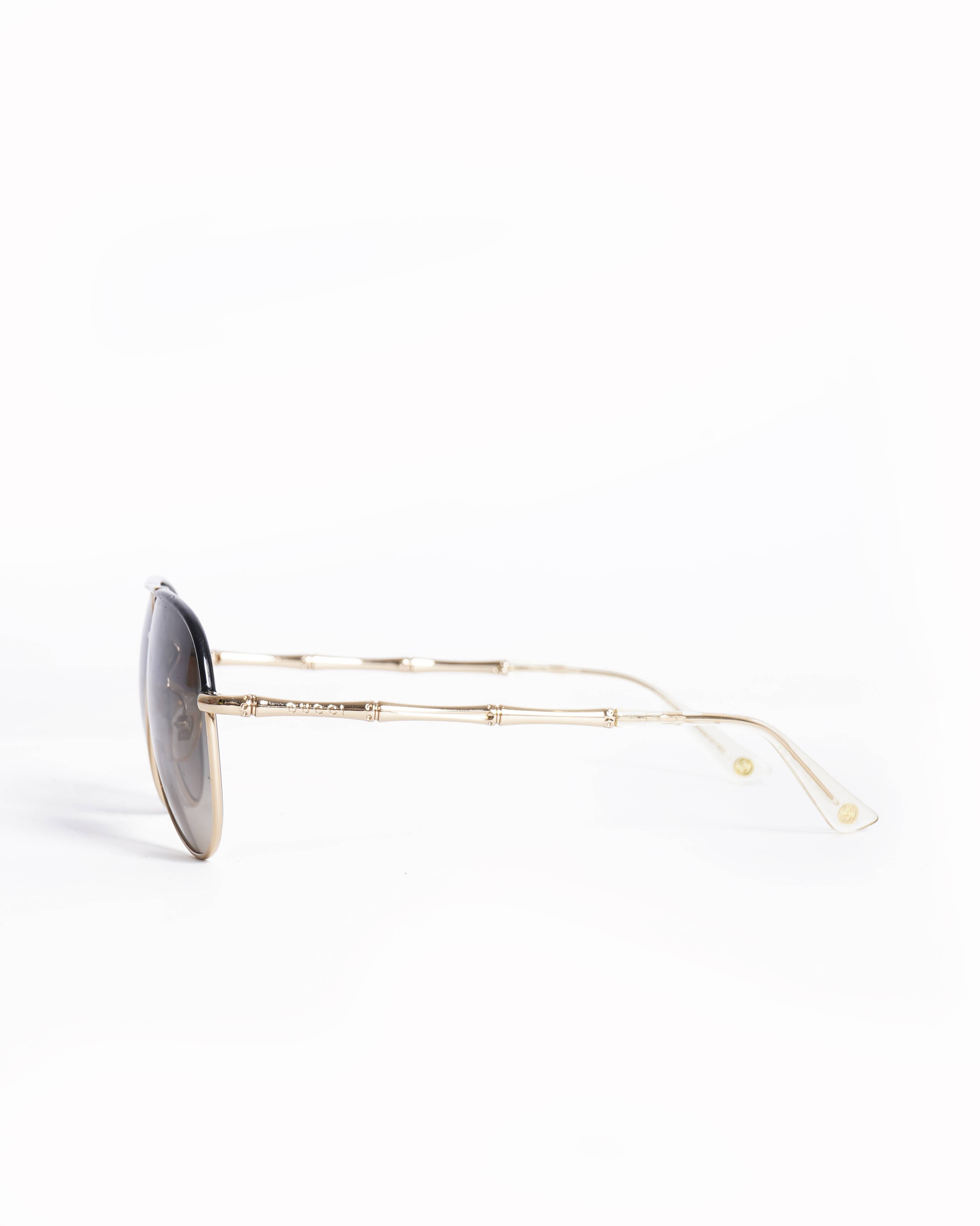 New Gucci men's sunglasses in gold/black frame