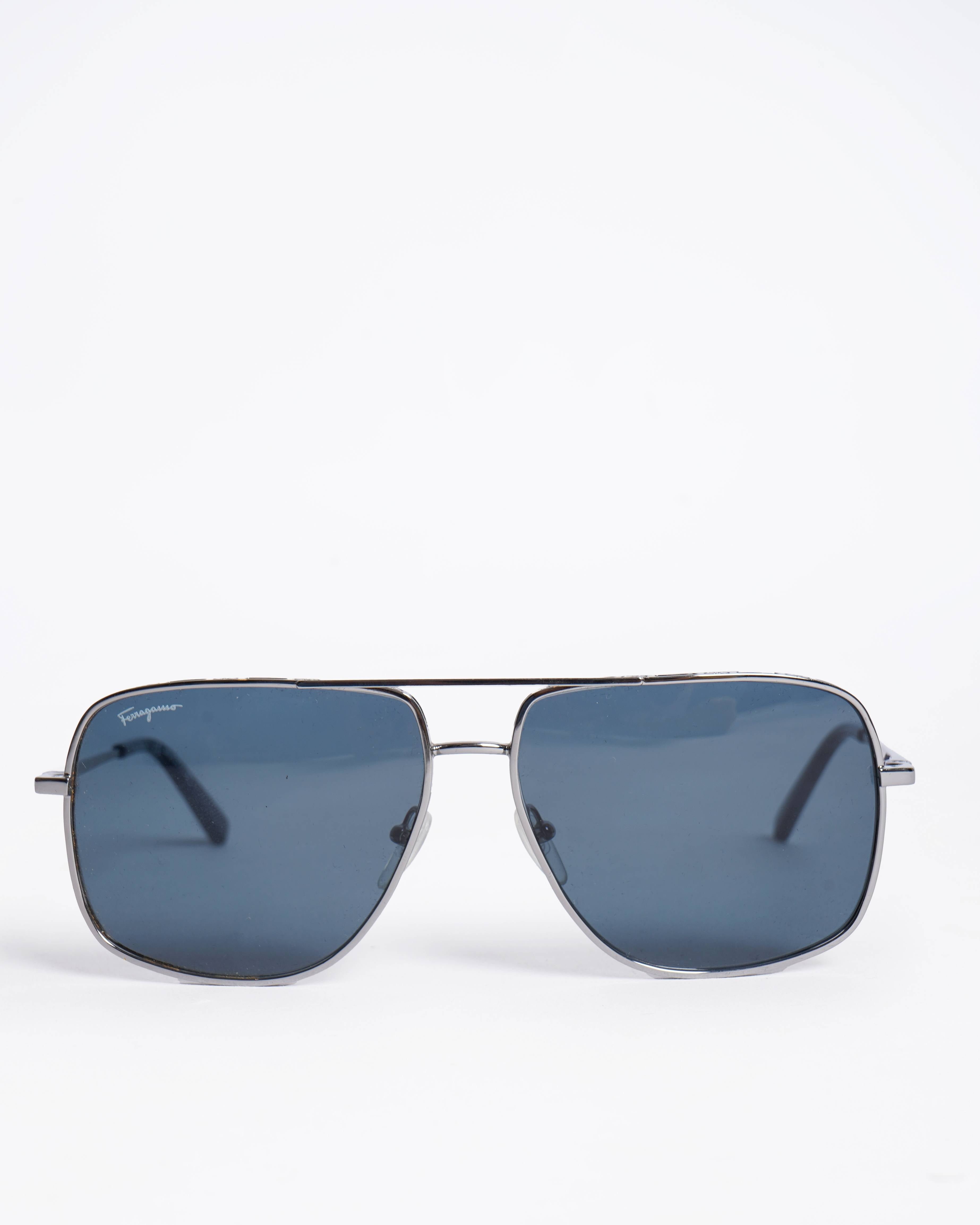 Salvatore Ferragamo men's rectangular sunglasses