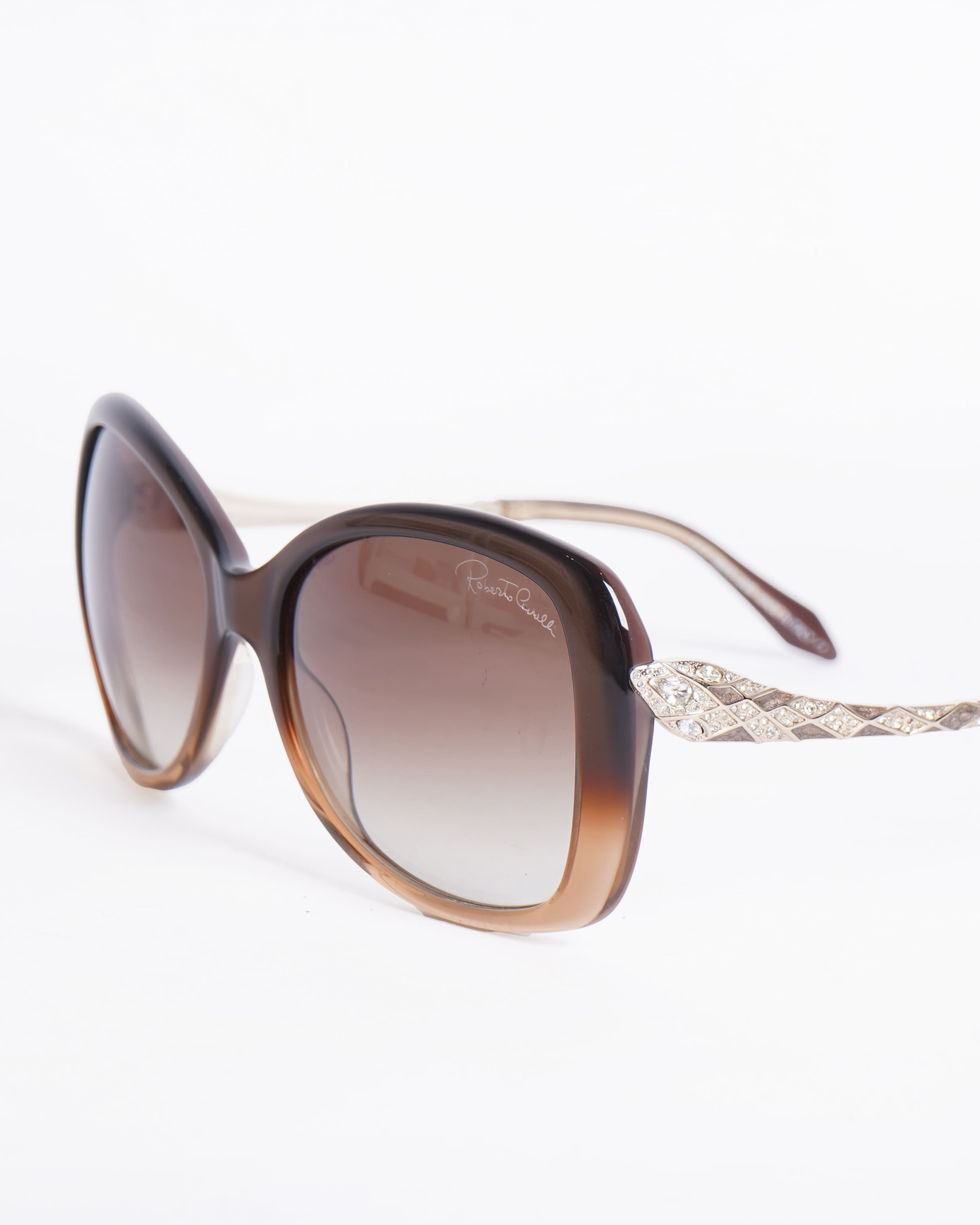 Roberto cavalli studded brown sunglasses
