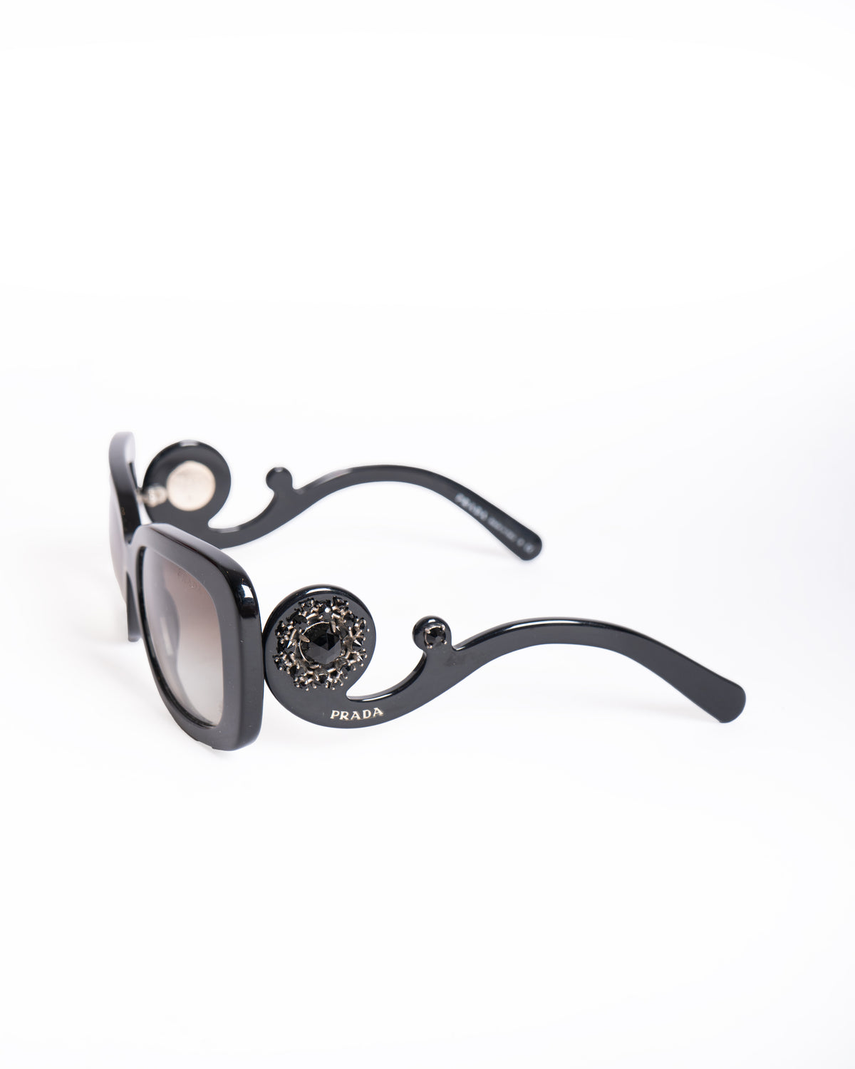 Prada black baroque round curl sunglasses