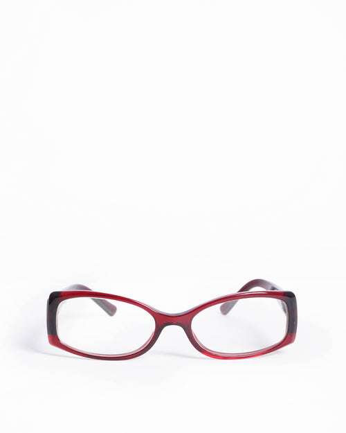 Bvlgari Red Rectangular Acetate Eyeglasses