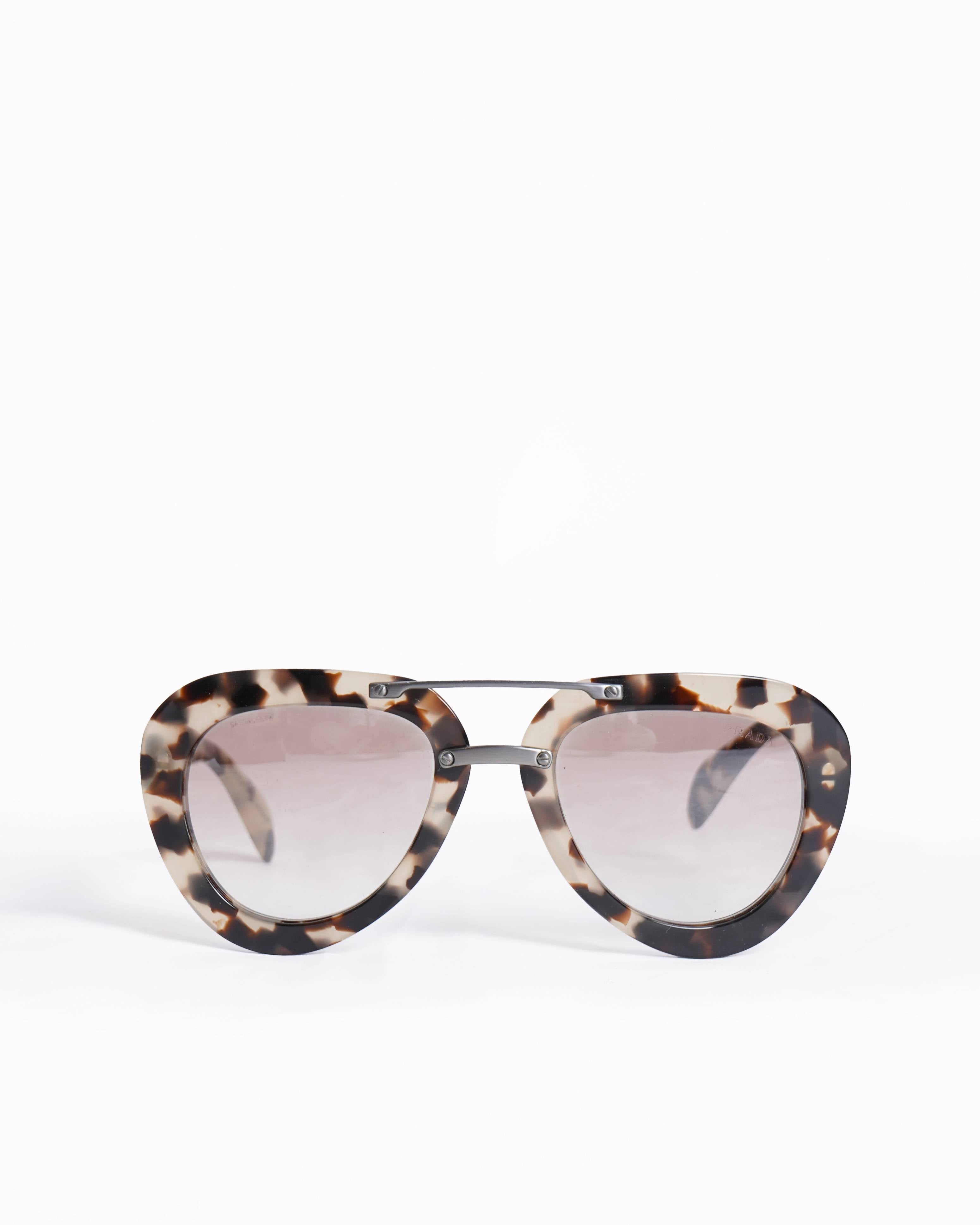 Prada SPR 28R Tortoise Shell Sunglasses Brown & Grey Sunglasses