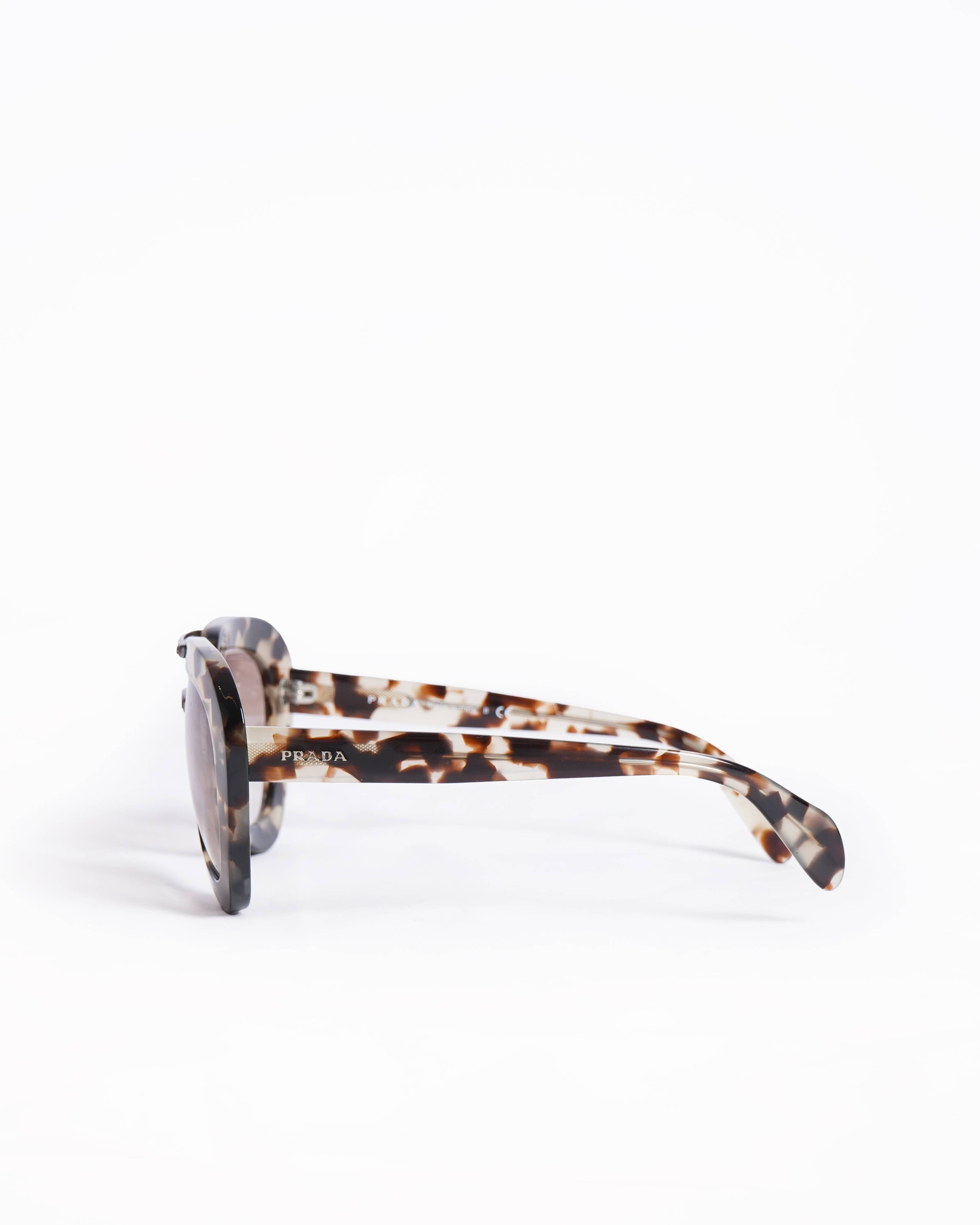 Prada SPR 28R Tortoise Shell Sunglasses Brown & Grey Sunglasses