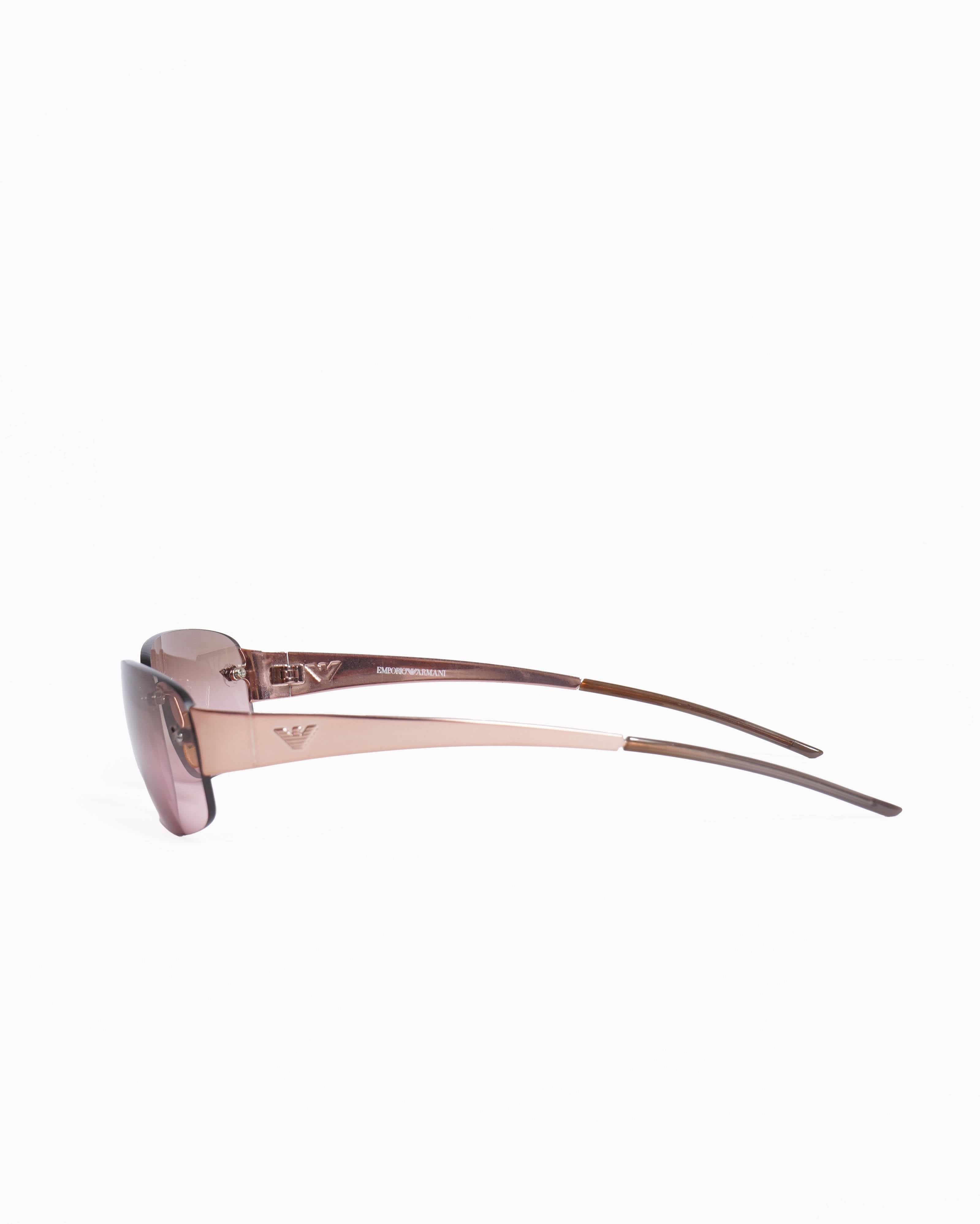 Emporio Armani Rimless Pink Lens Sunglasses