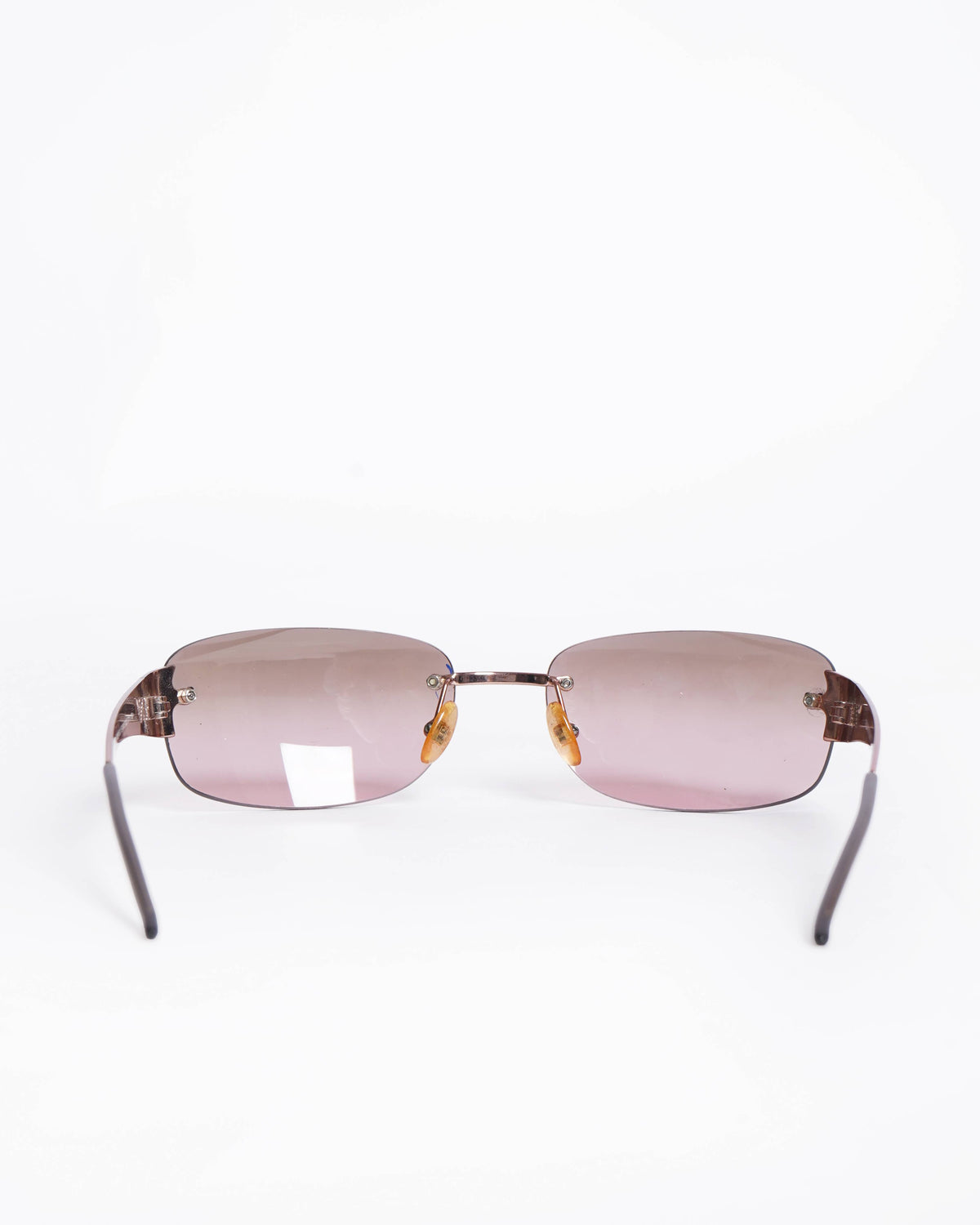 Emporio Armani Rimless Pink Lens Sunglasses