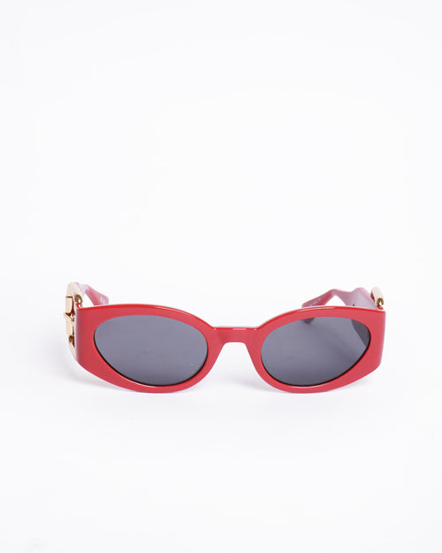 New Moschino Women UV Protected Red Oval Sunglasses