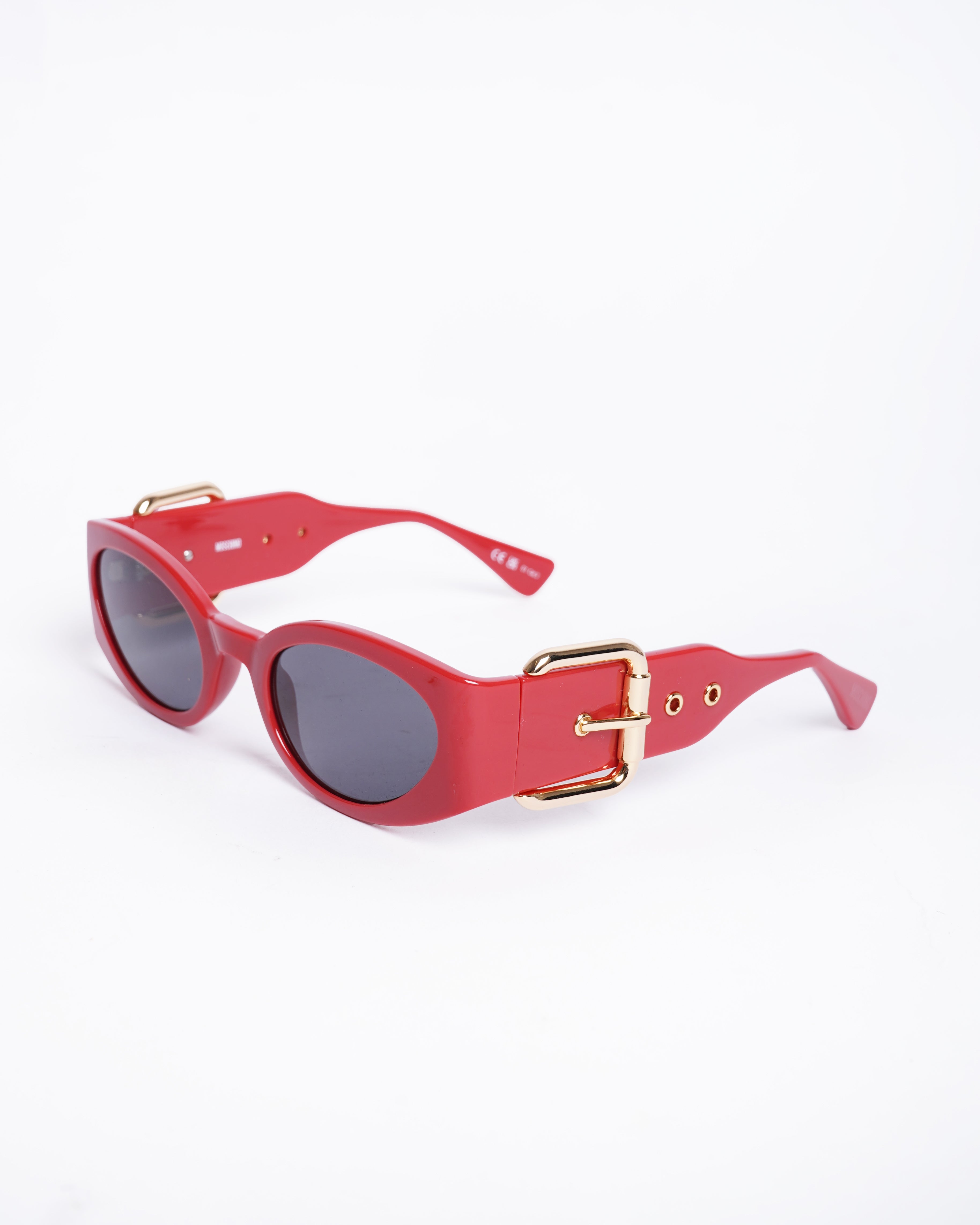 New Moschino Women UV Protected Red Oval Sunglasses