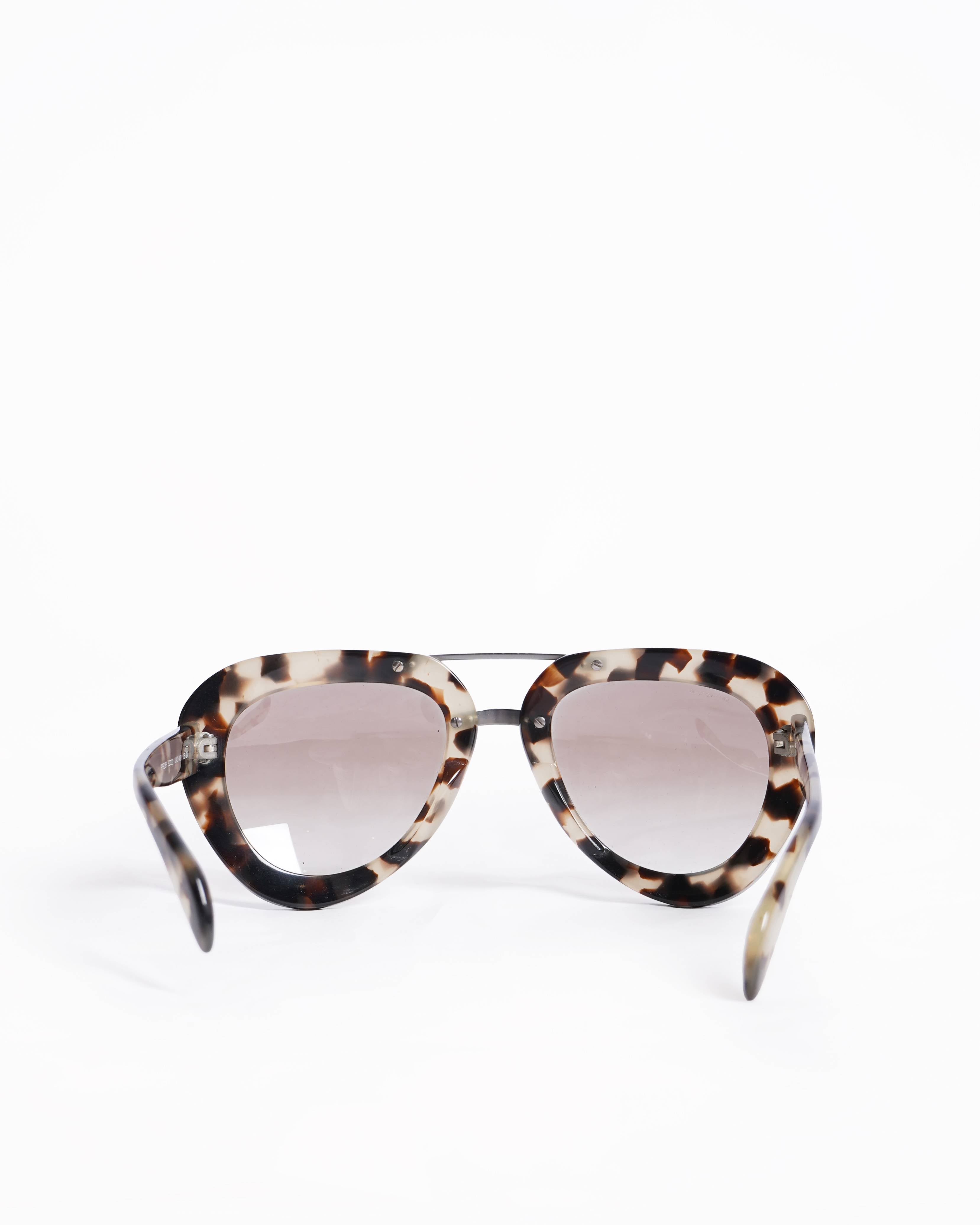 Prada SPR 28R Tortoise Shell Sunglasses Brown & Grey Sunglasses