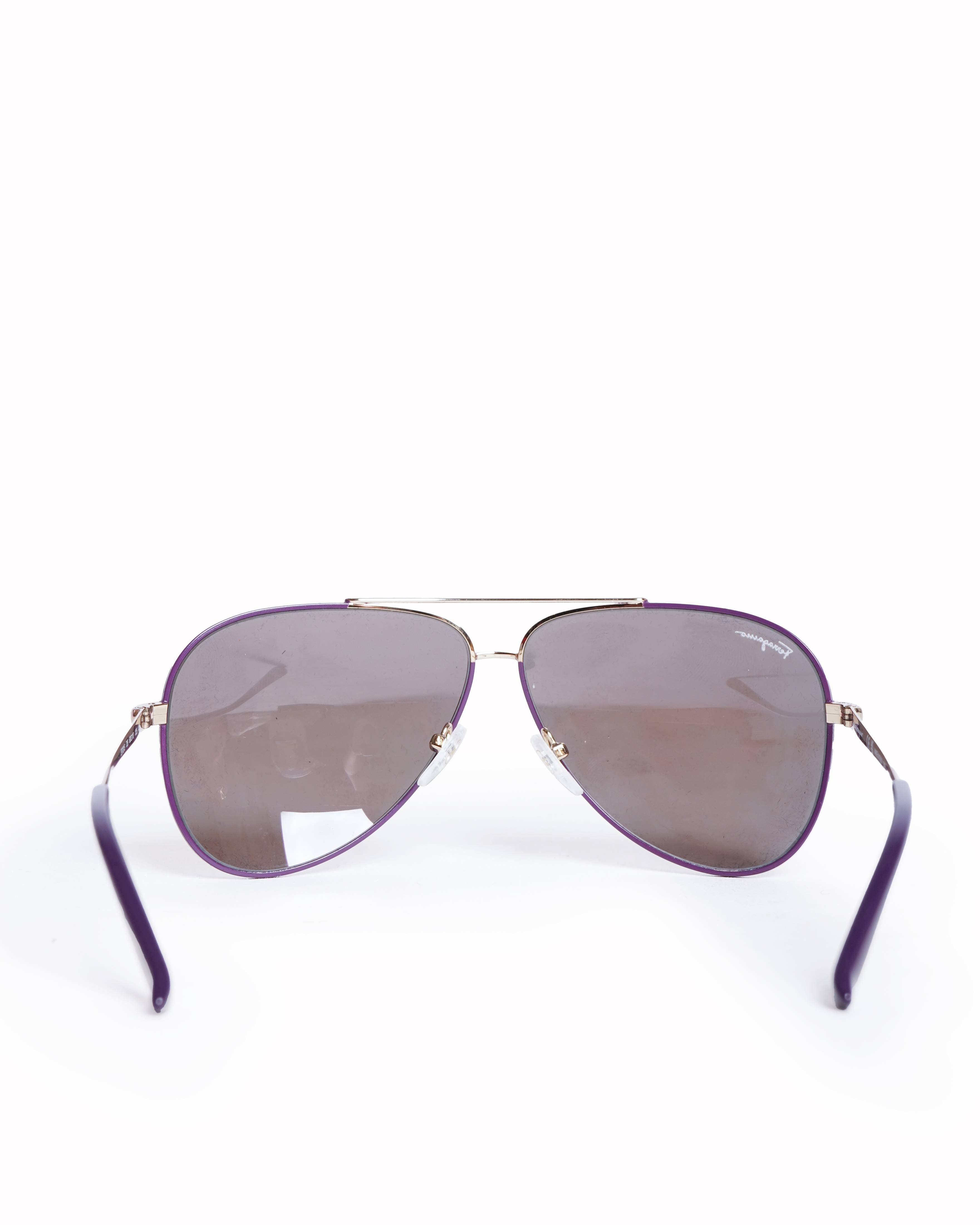 New Salvatore Ferragamo Women's Aviator Sunglasses In Purple