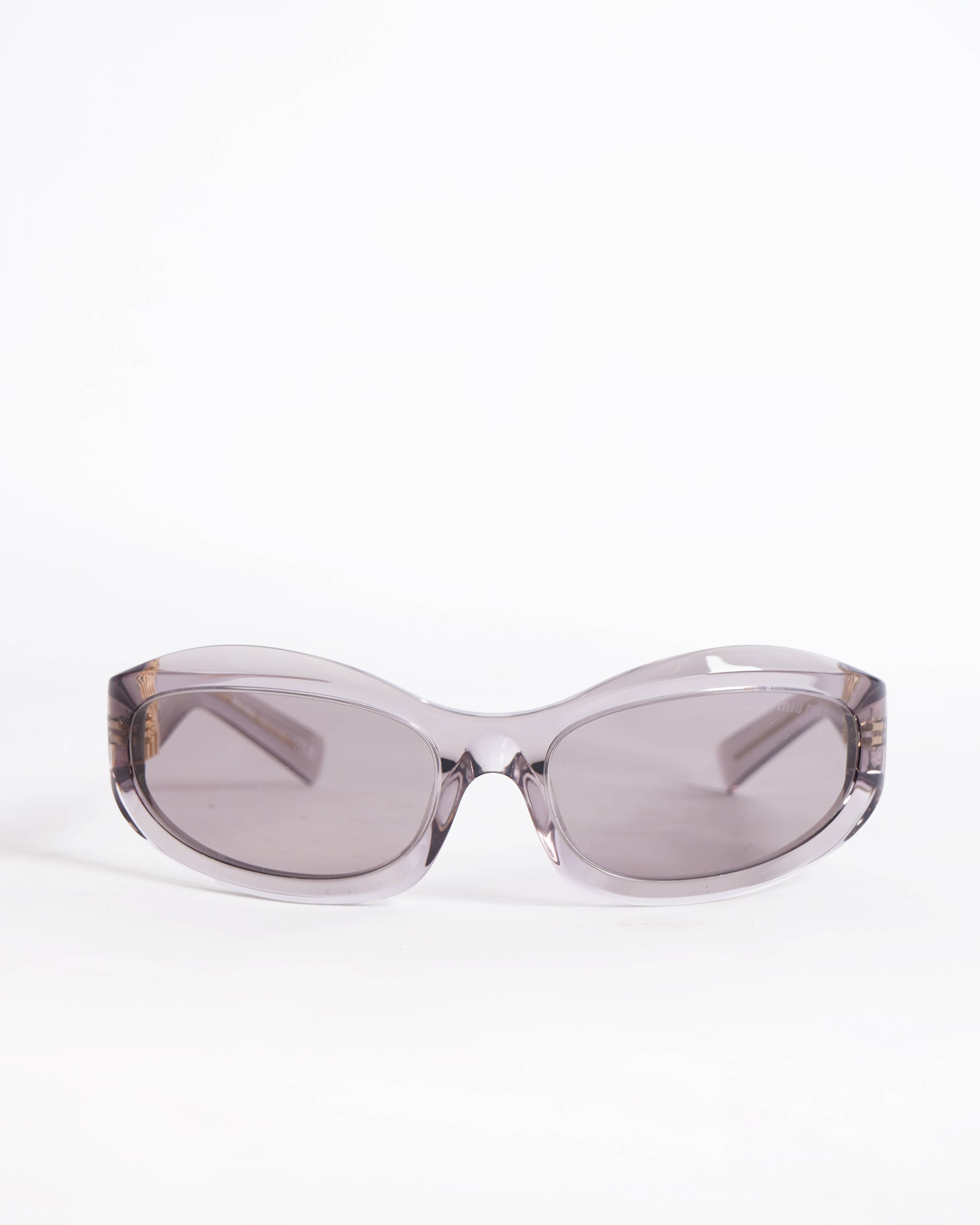 Miu Miu Glimpse Mauve Transparent  Sunglasses