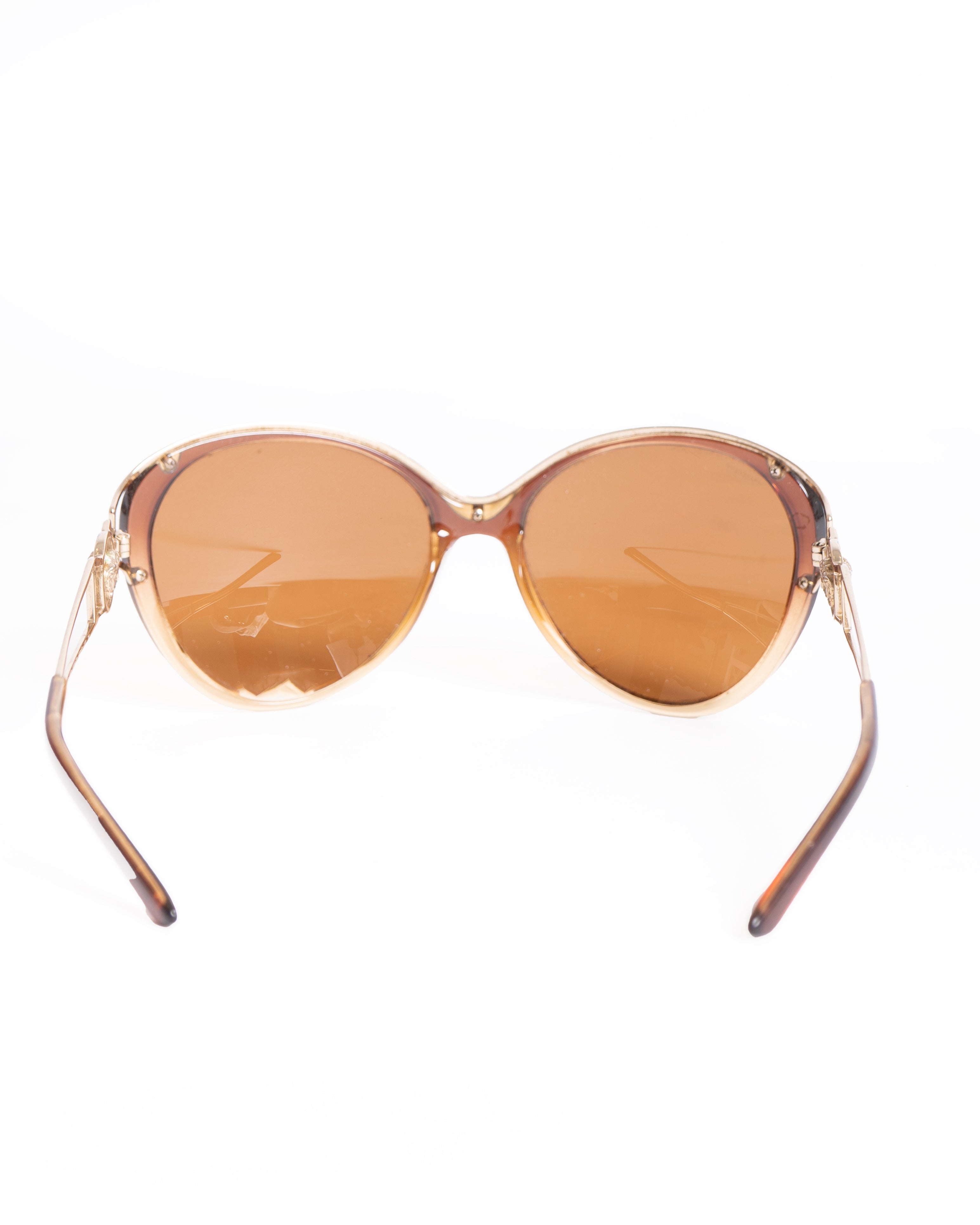 Versace Medusa Brown Gold Gradient Cat Eye Sunglasses