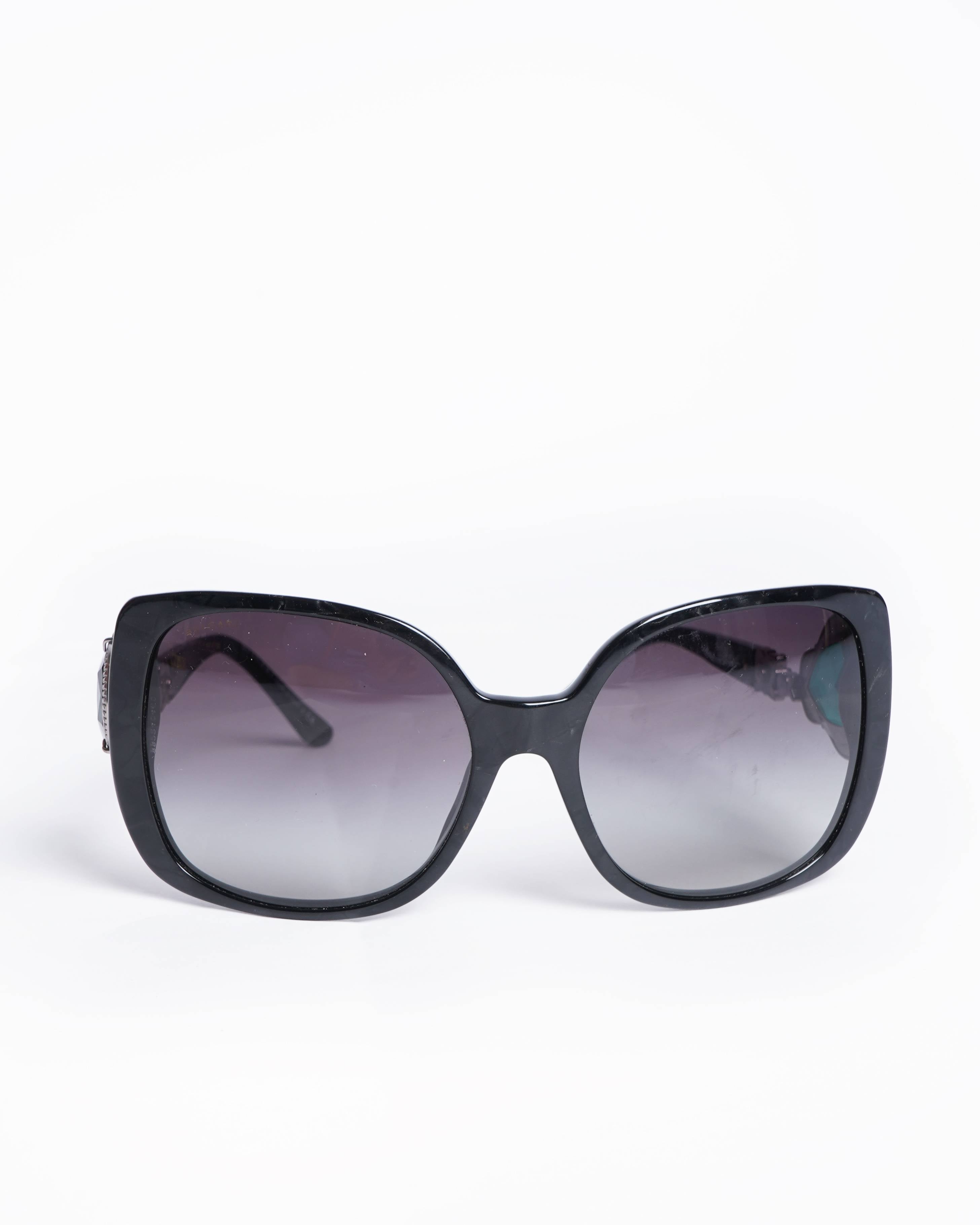 Bvlgari black oversized sunglasses