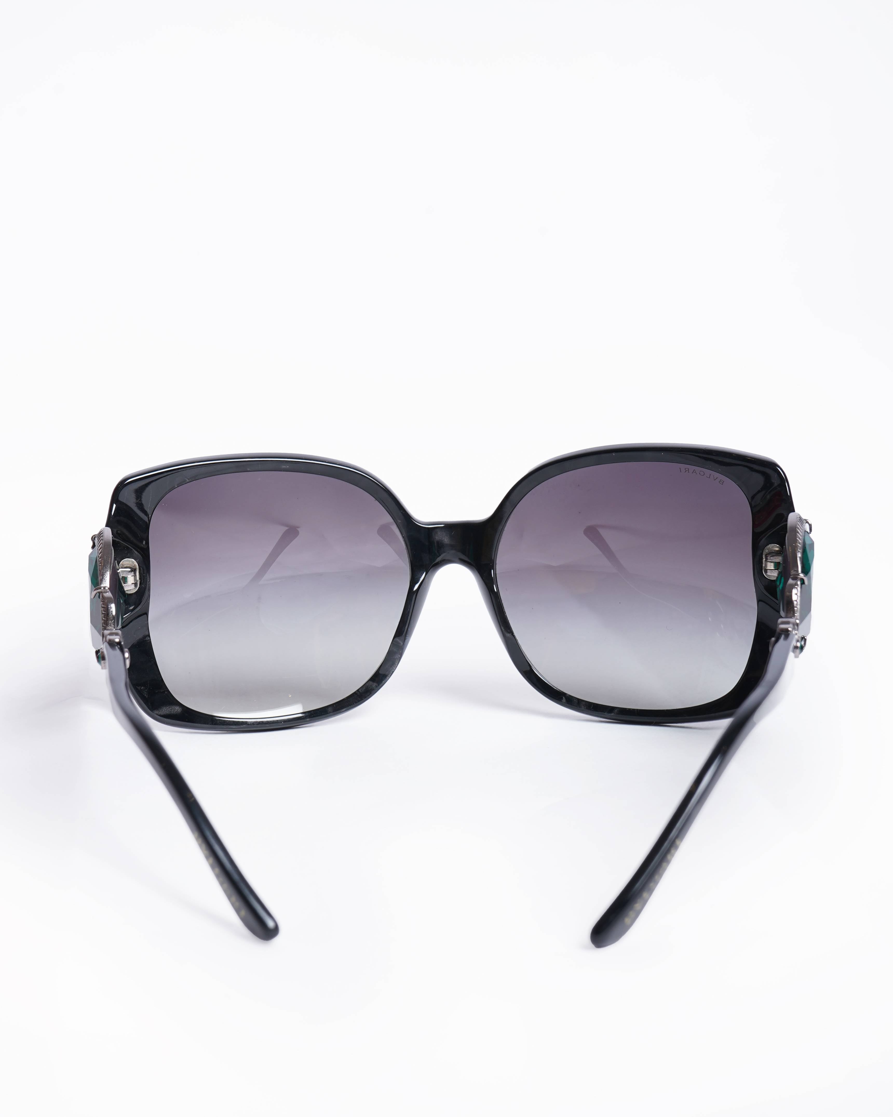 Bvlgari black oversized sunglasses