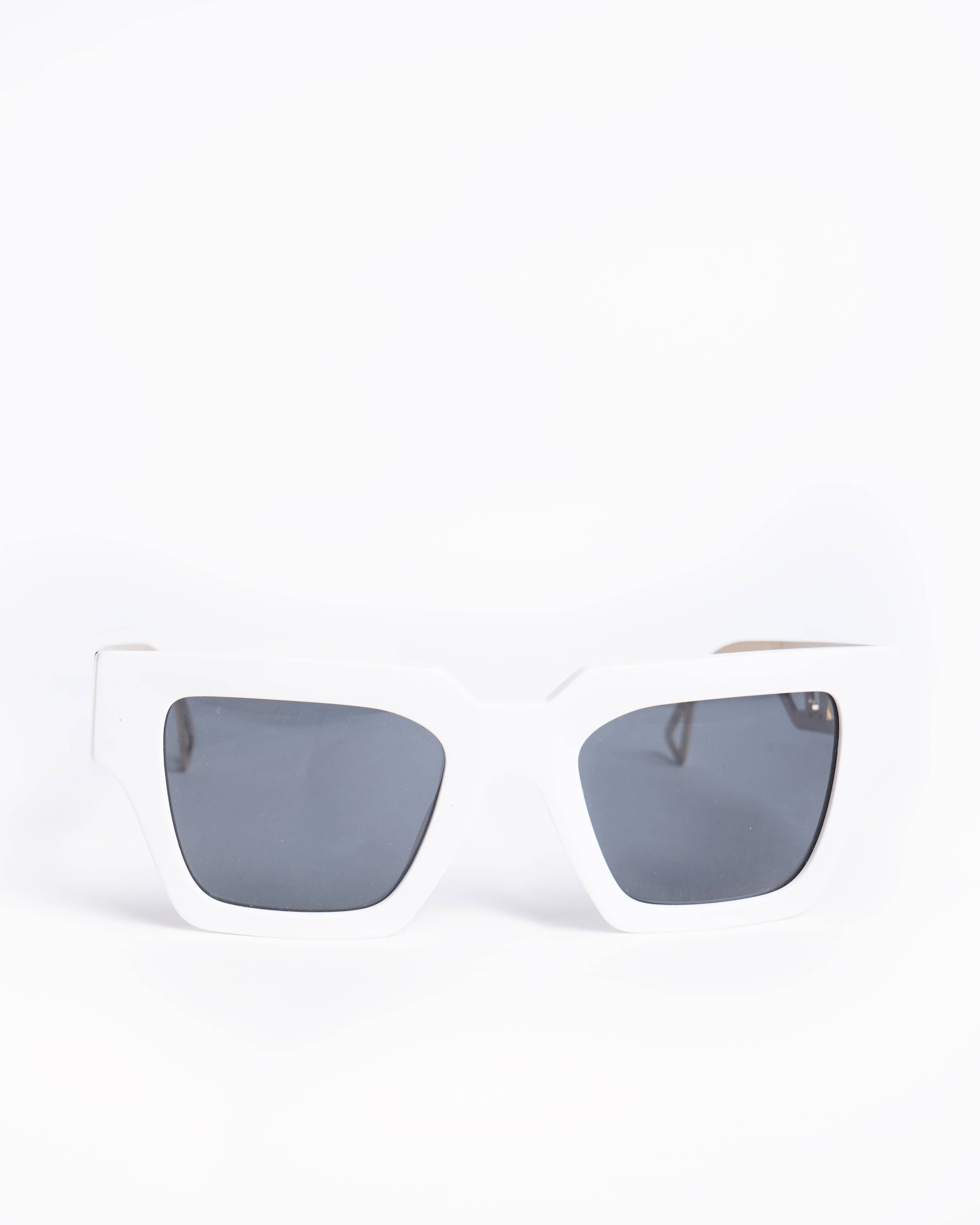 Versace white leeway square sunglasses