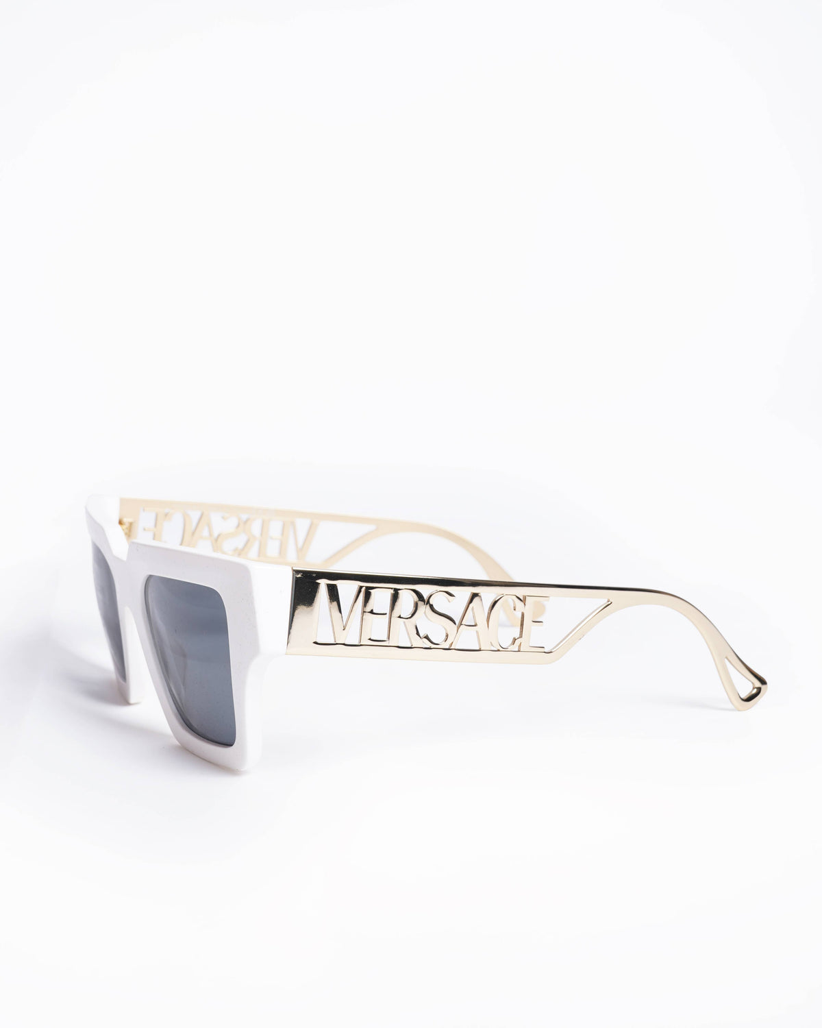 Versace white leeway square sunglasses