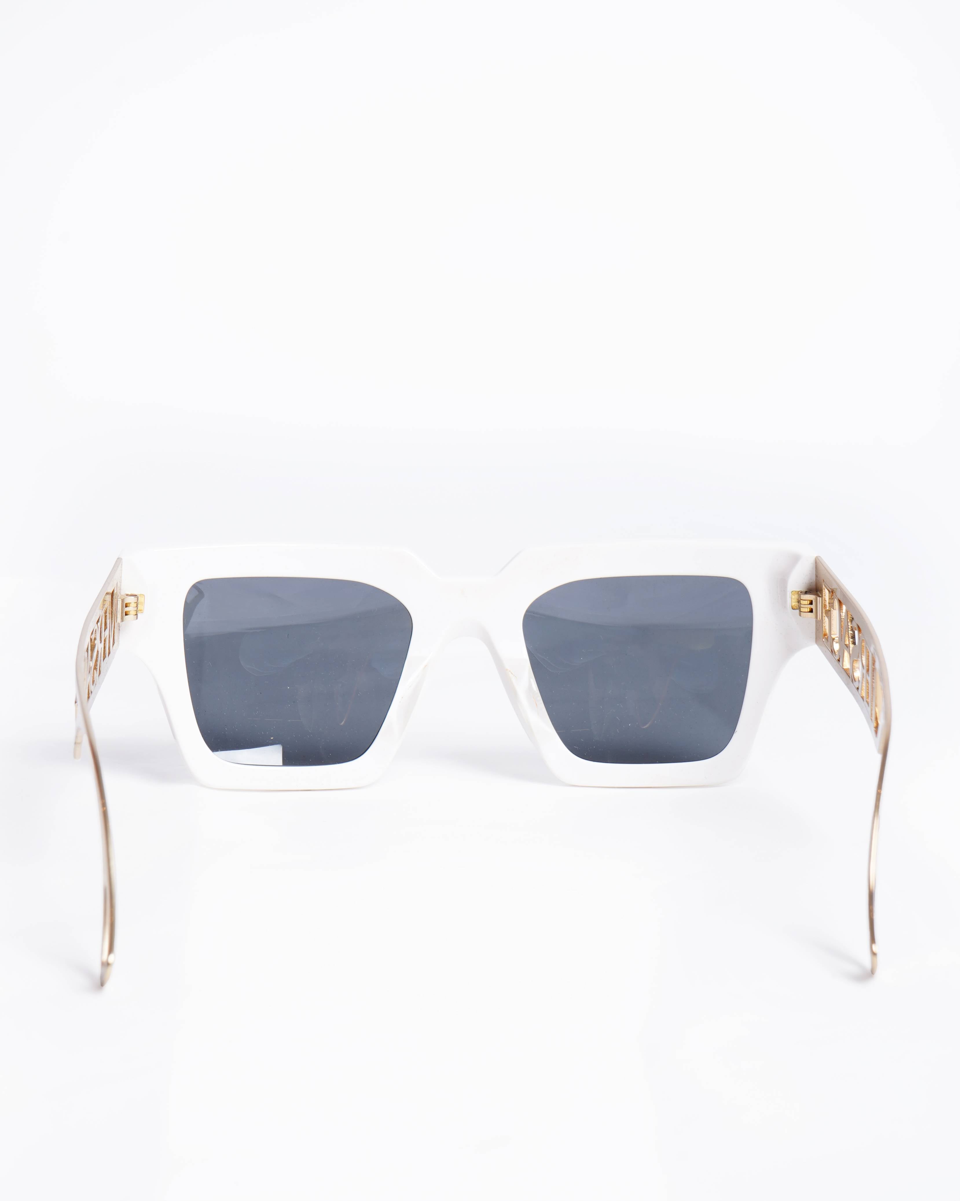 Versace white leeway square sunglasses