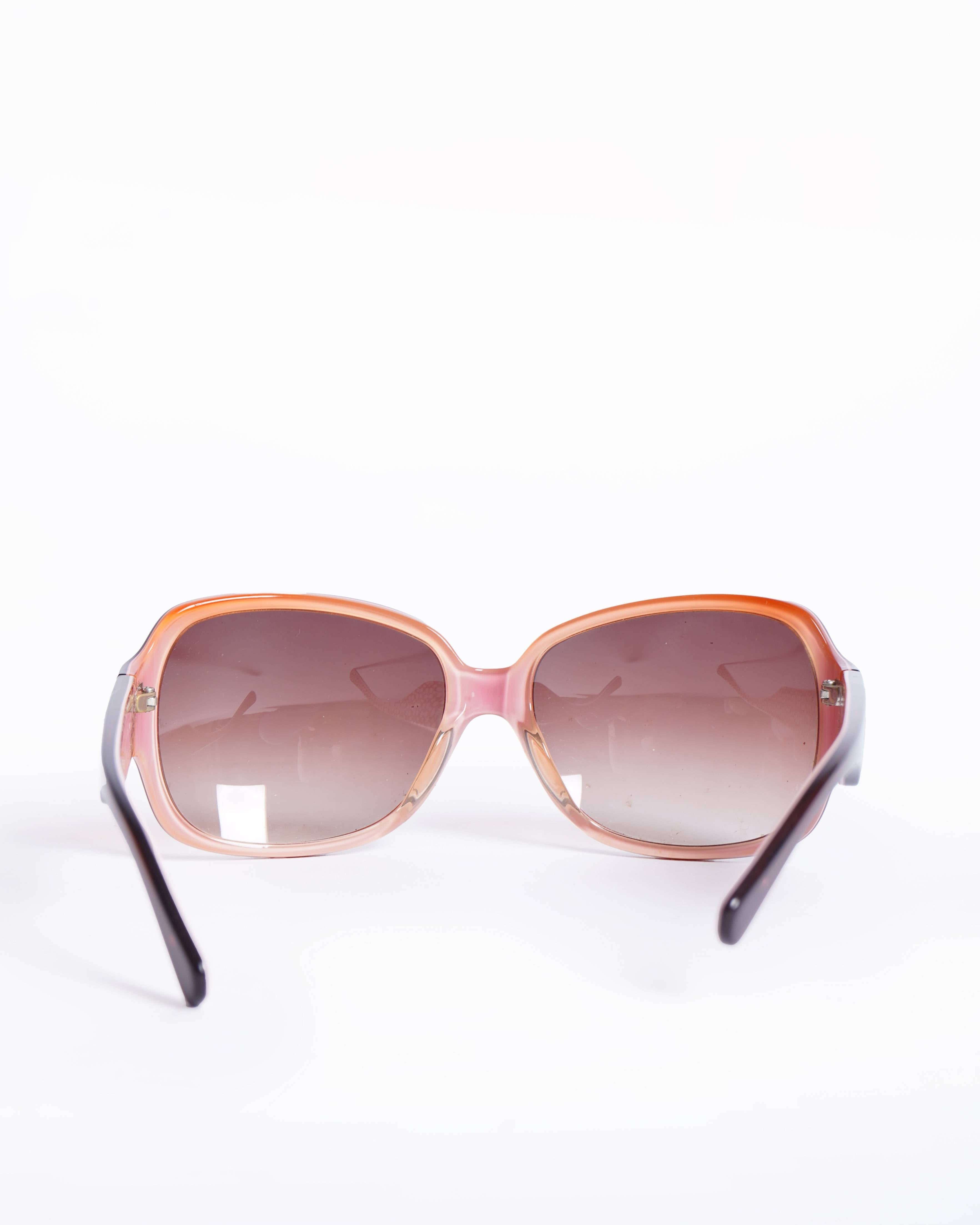 Coach Women's Wide Frame Sunglasses With Butterfly detailing On Temple
