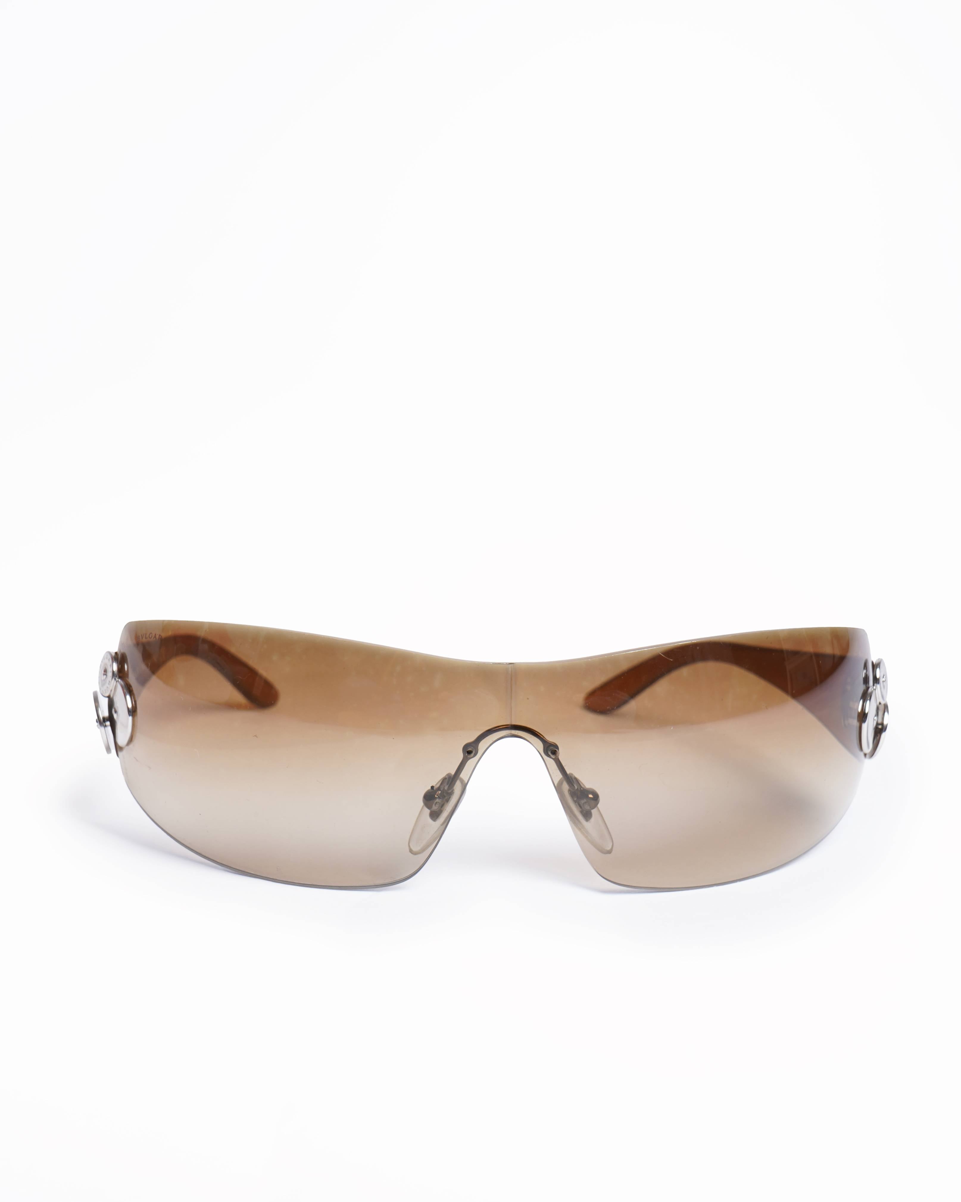 Vintage Bvlgari Acetate Shield Women Sunglasses