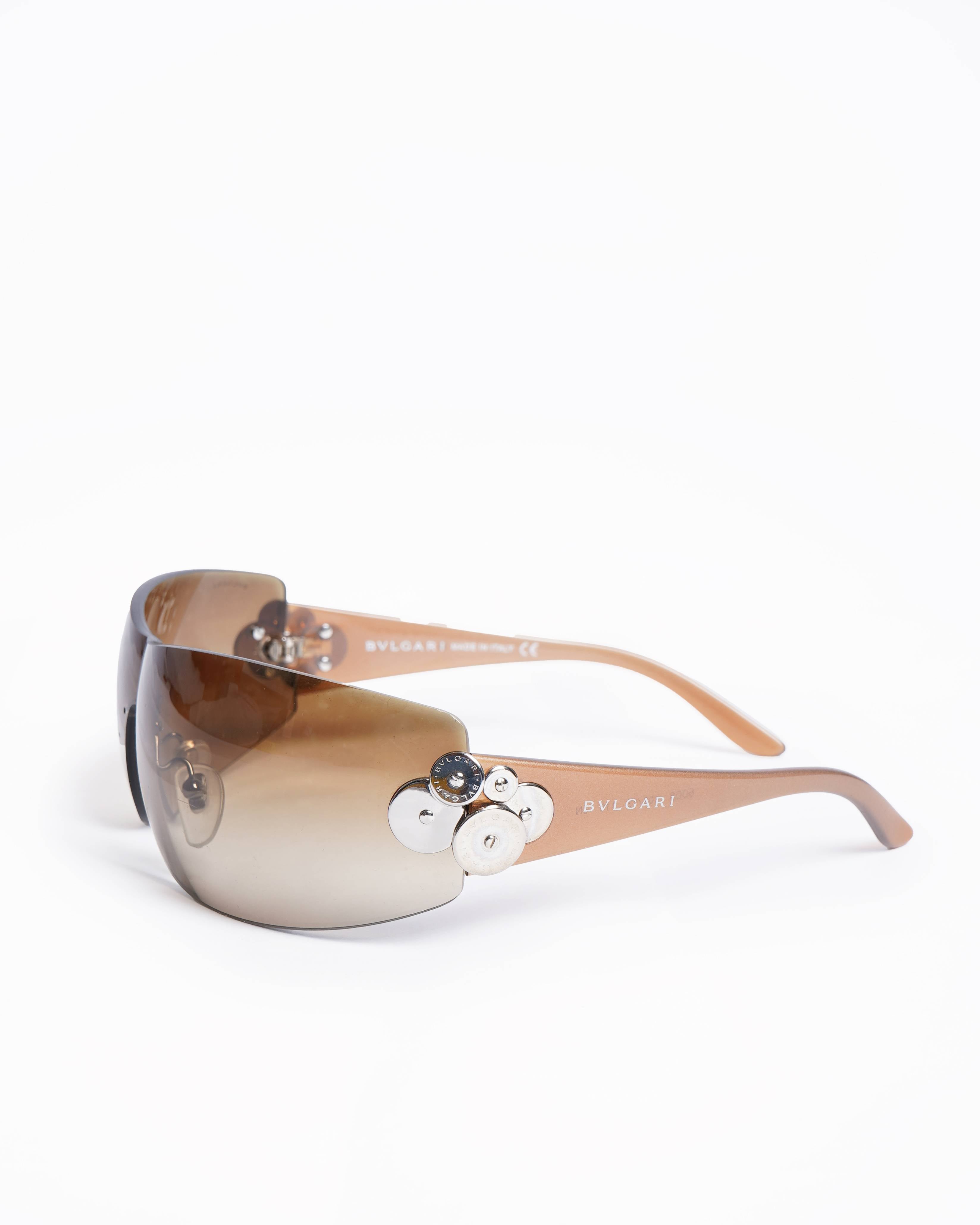 Vintage Bvlgari Acetate Shield Women Sunglasses