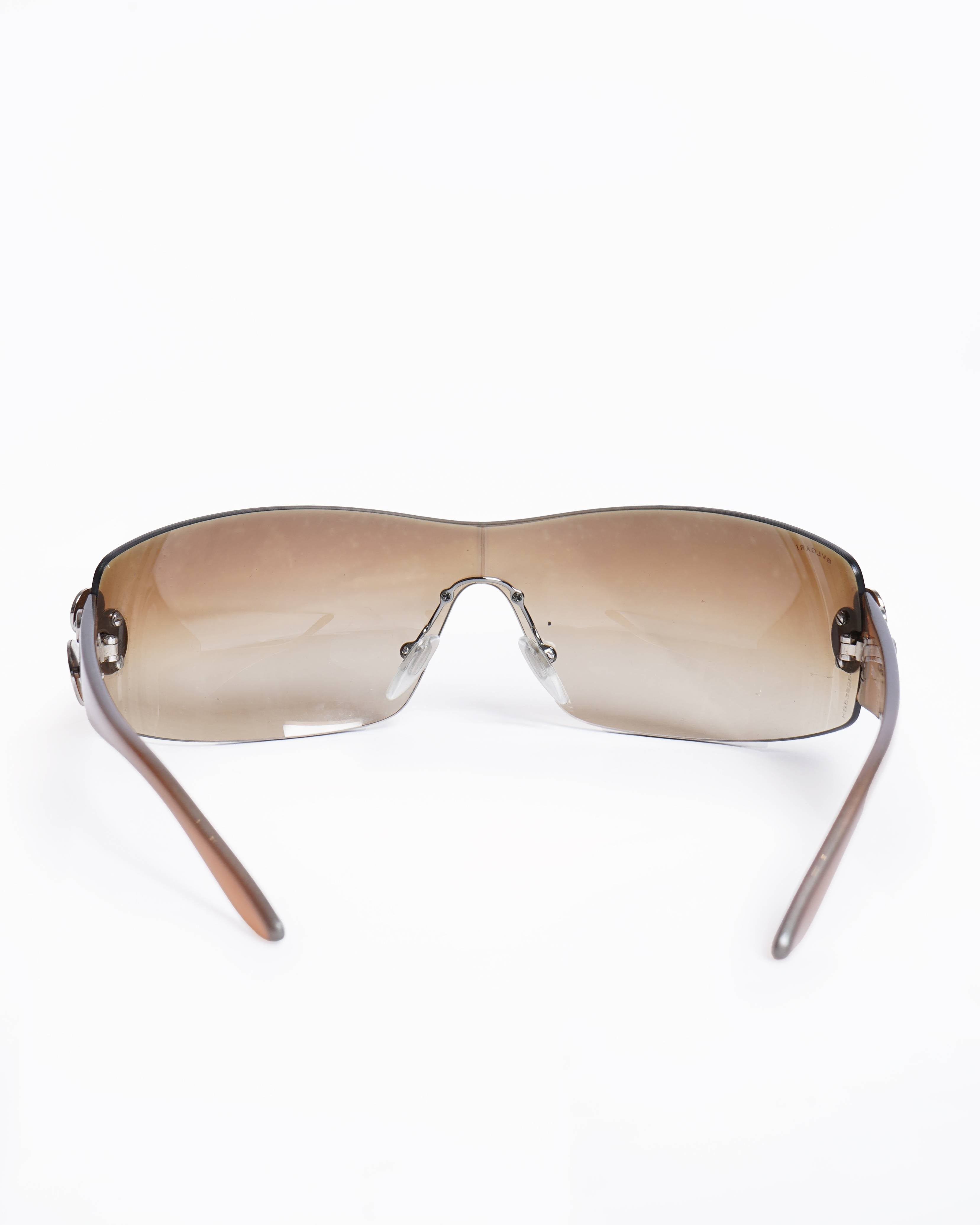 Vintage Bvlgari Acetate Shield Women Sunglasses
