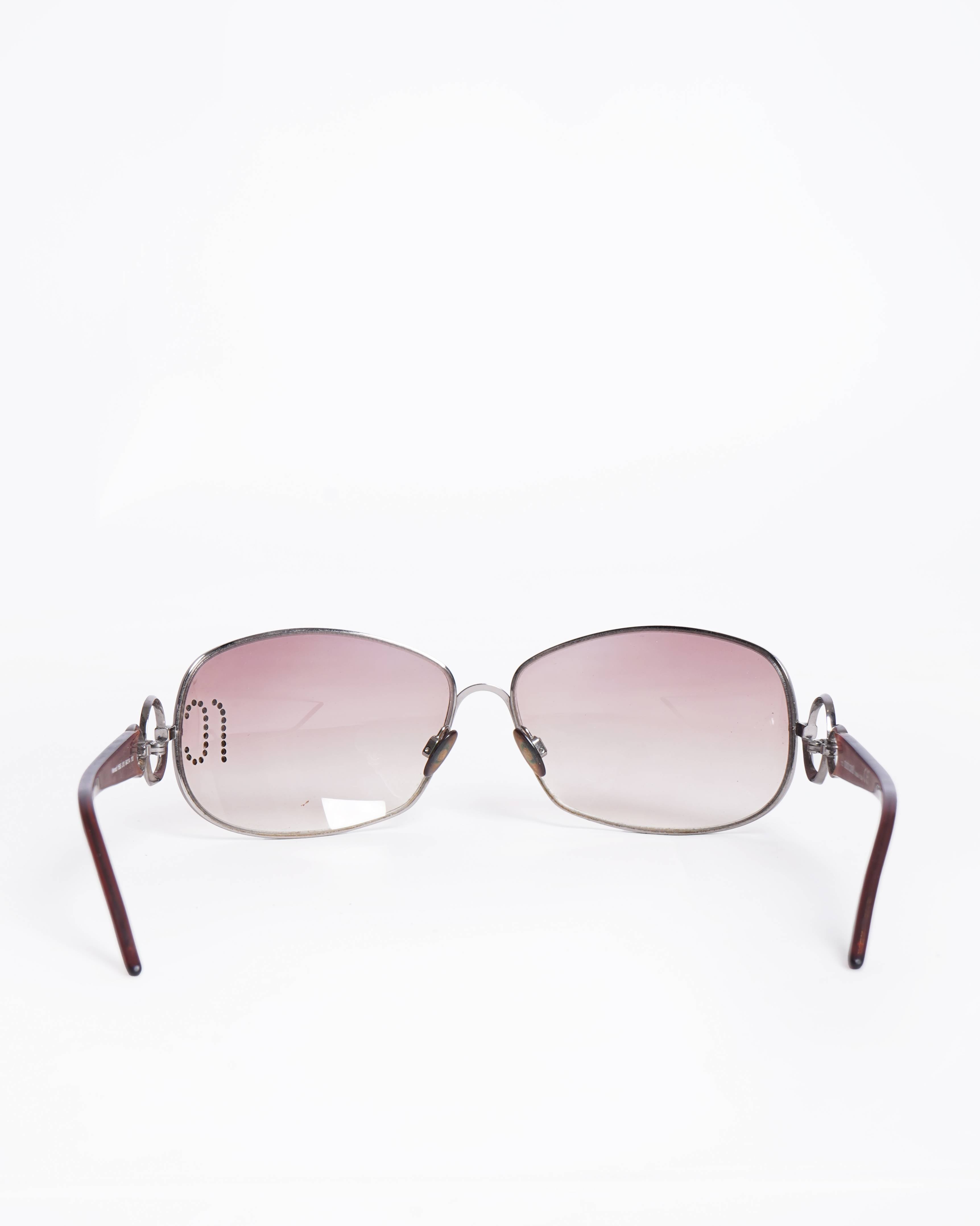 Roberto Cavalli Pink Rimless Embellished Sunglasses