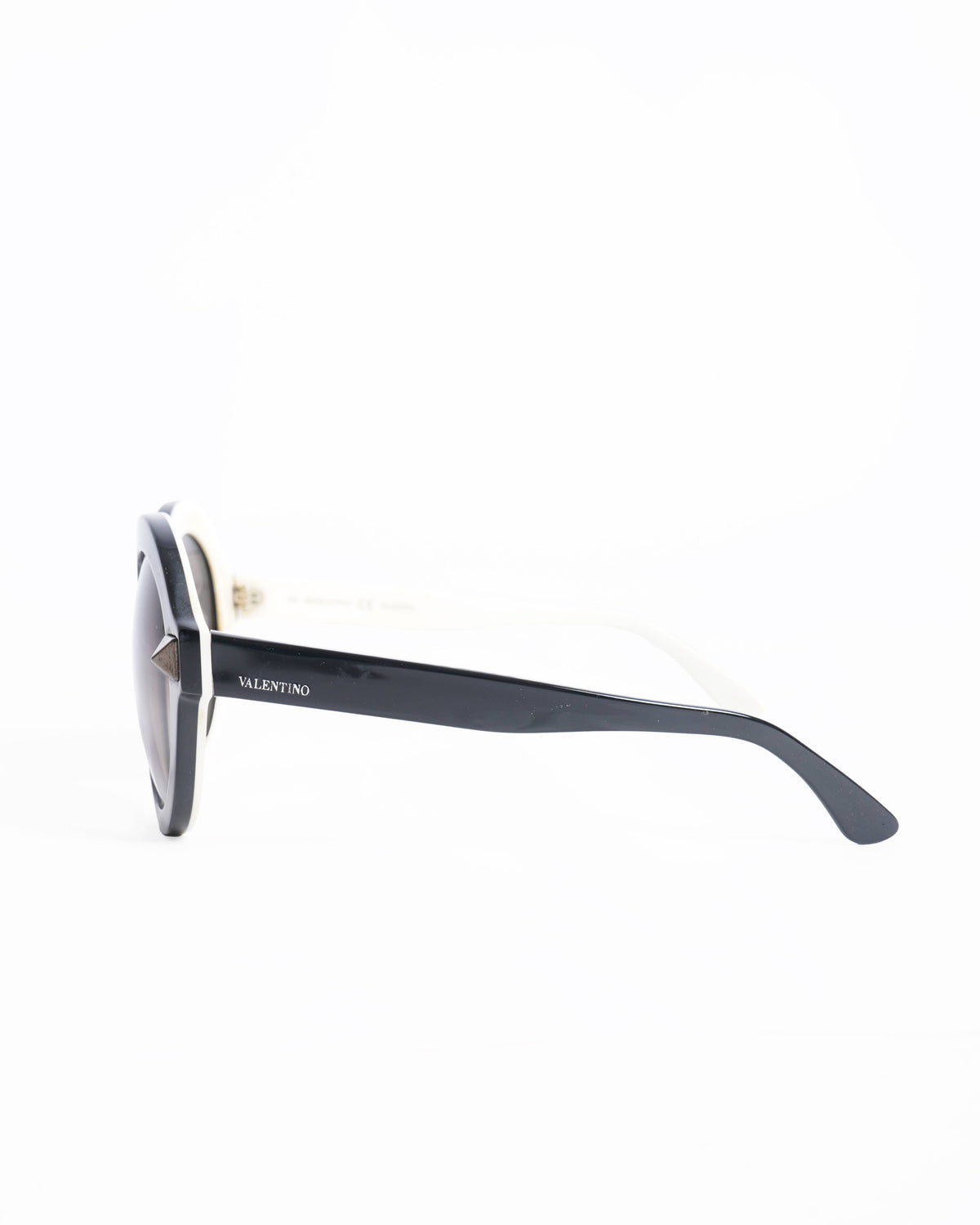 Valentino Women's Black & White Wide Frame Sunglasses