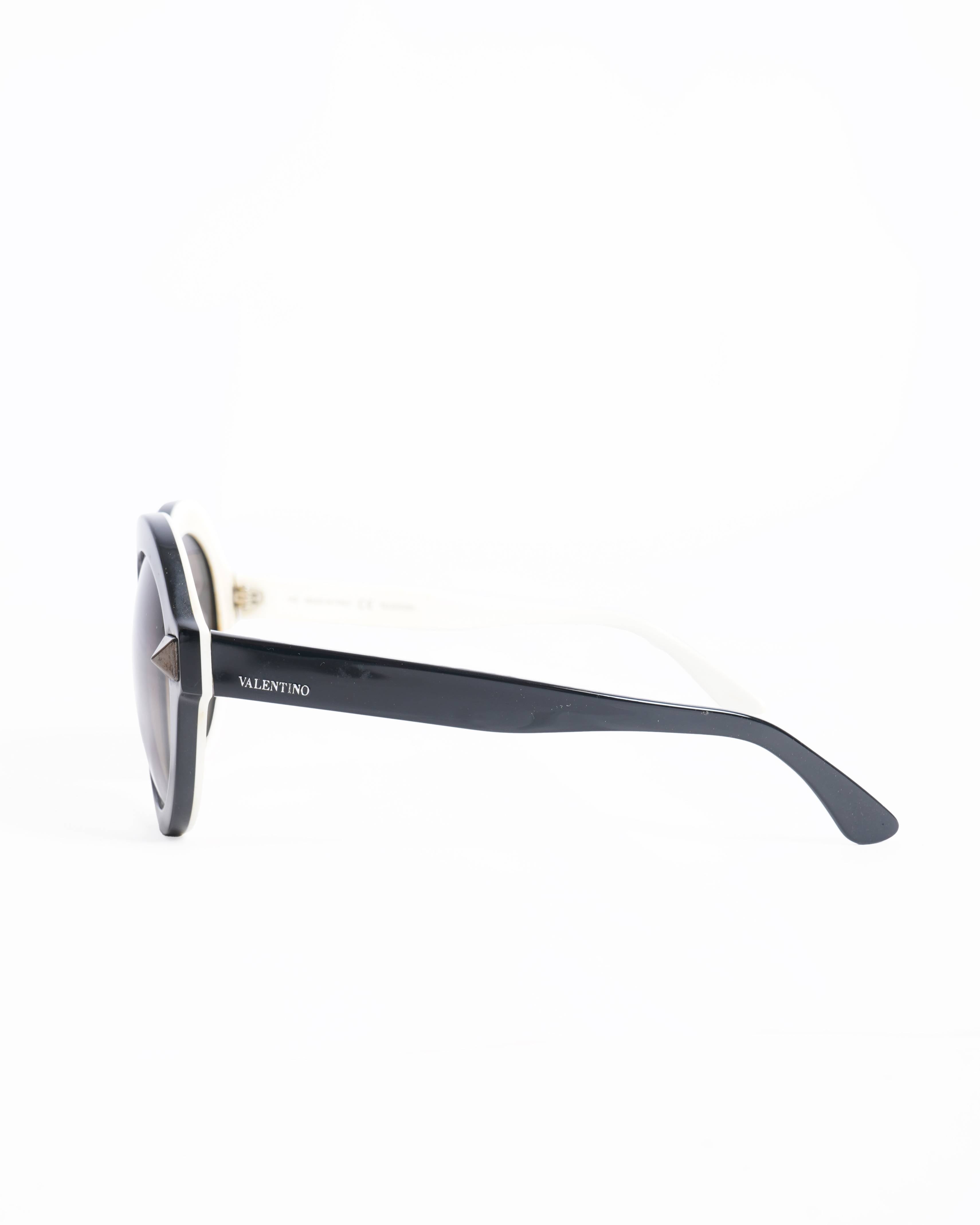 Valentino Women's Black & White Wide Frame Sunglasses