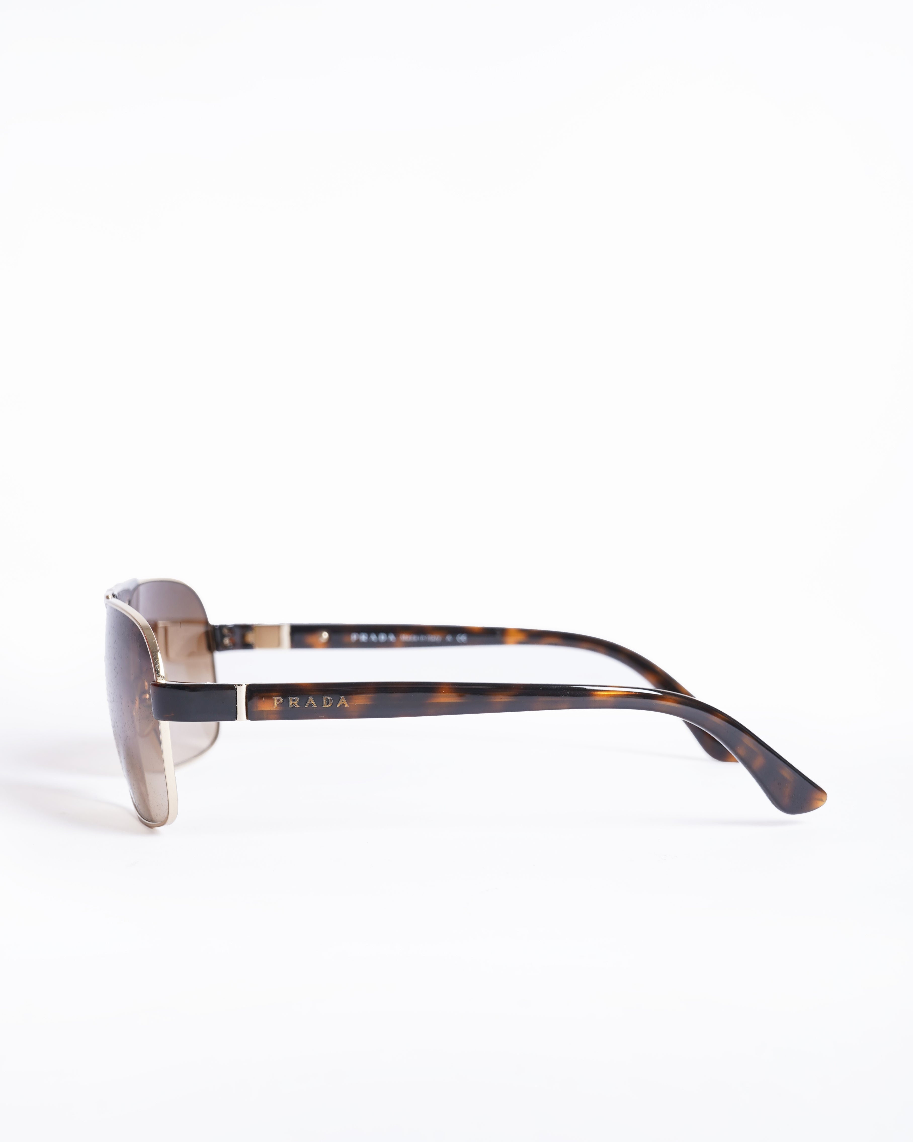 Prada brown rectangular frame sunglasses