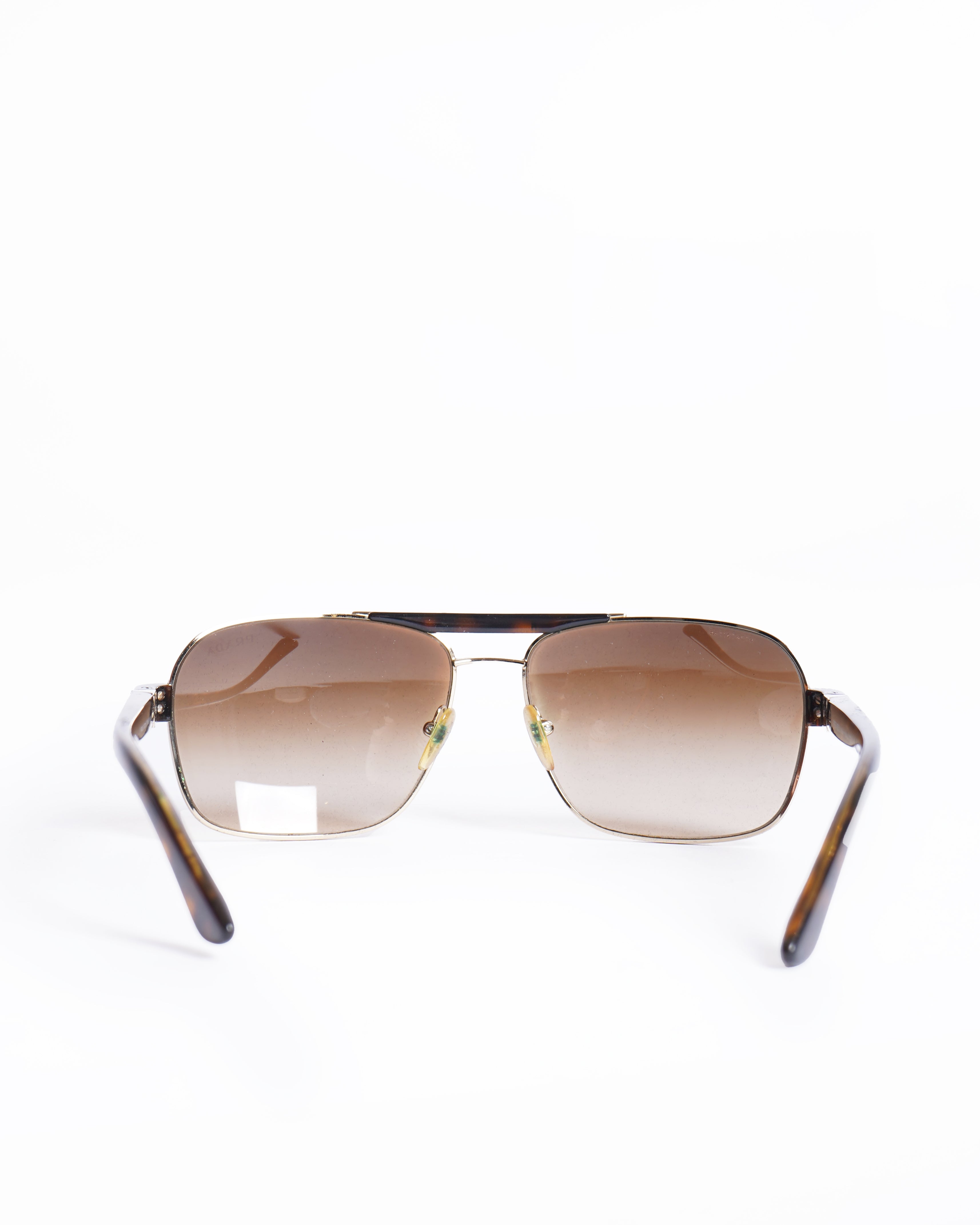 Prada brown rectangular frame sunglasses