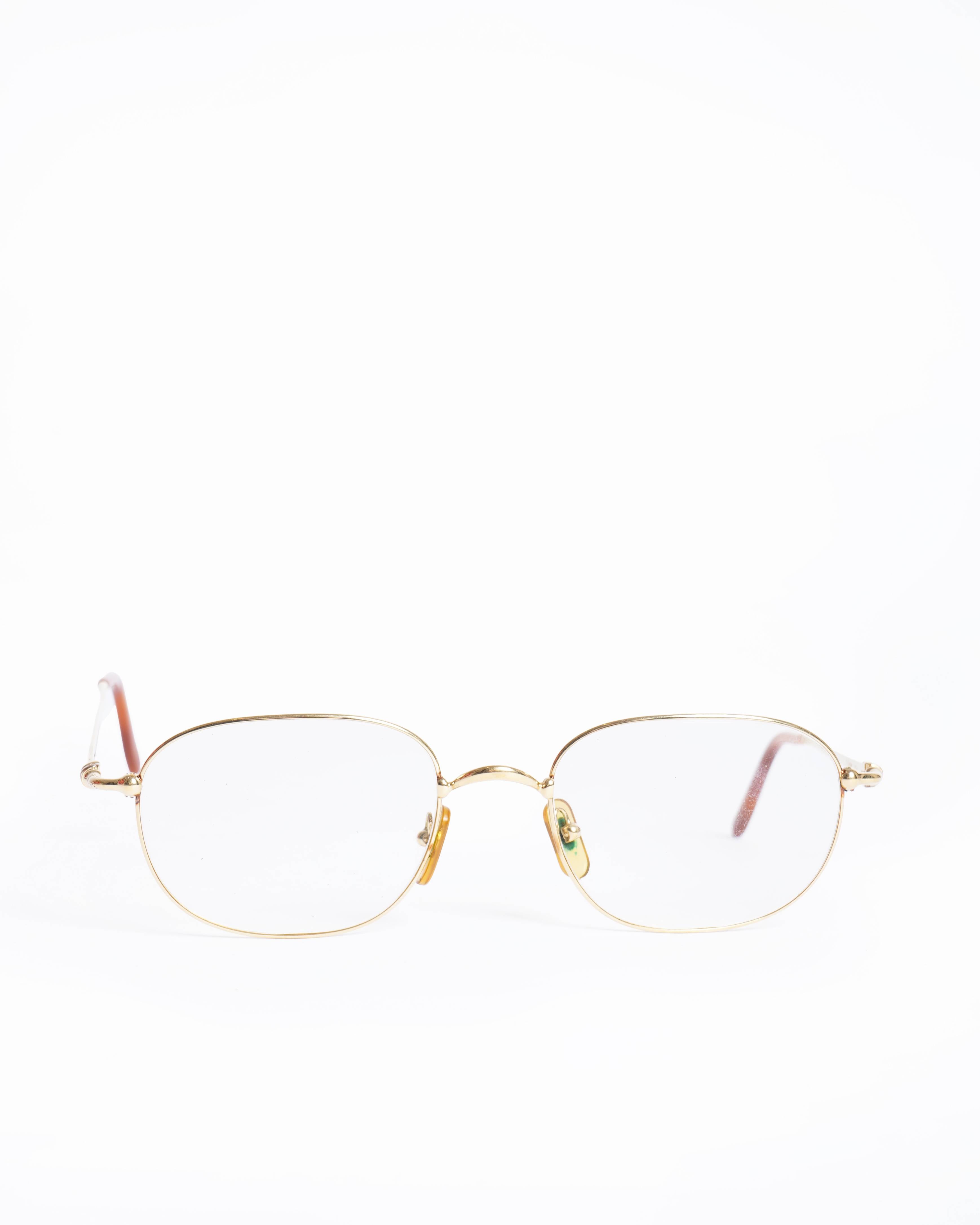 Vintage Rare Cartier Unisex Gold Plated Oval Glasses