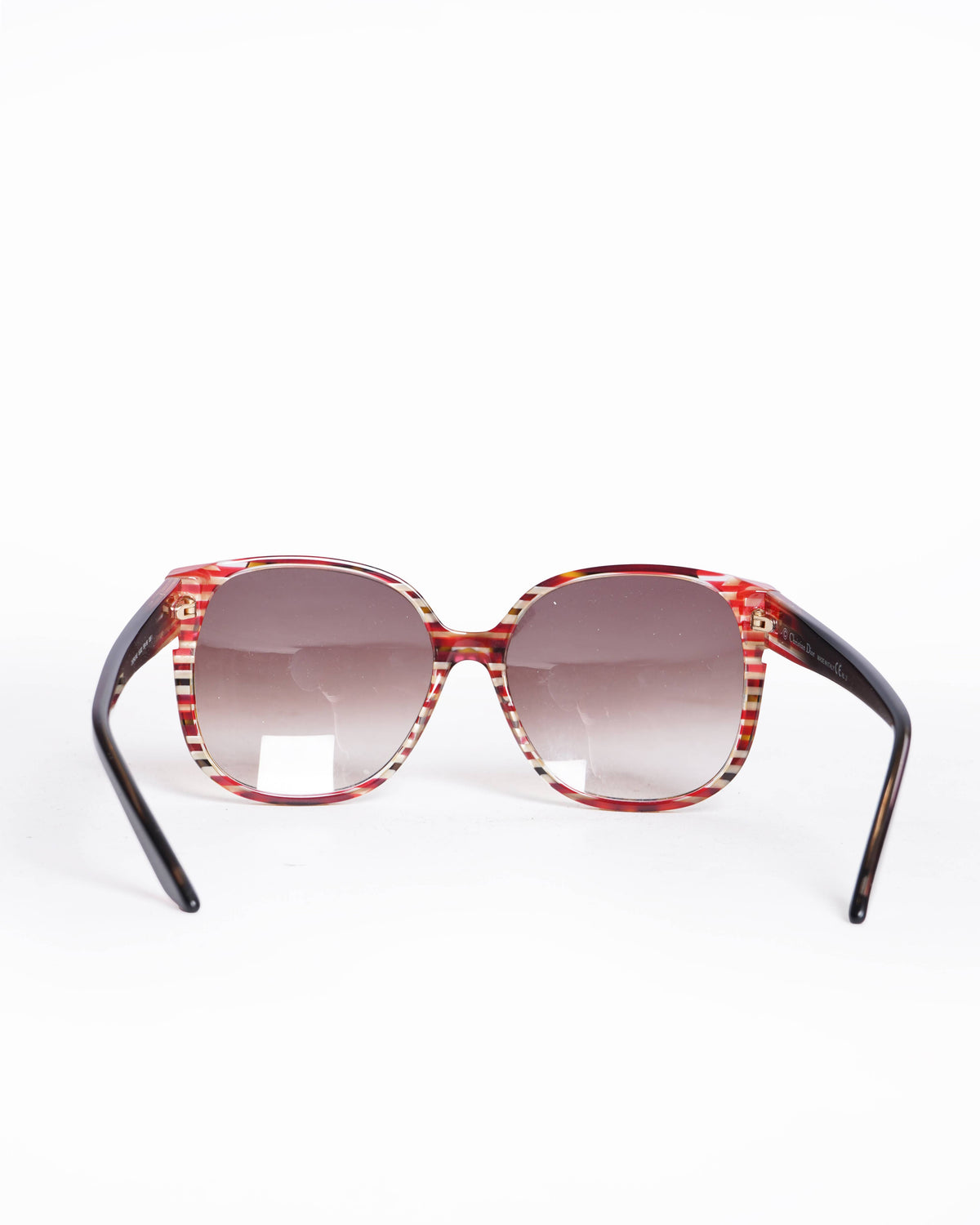 Christian Dior Diorline Brown Tortoise Oversized Striped Sunglasses