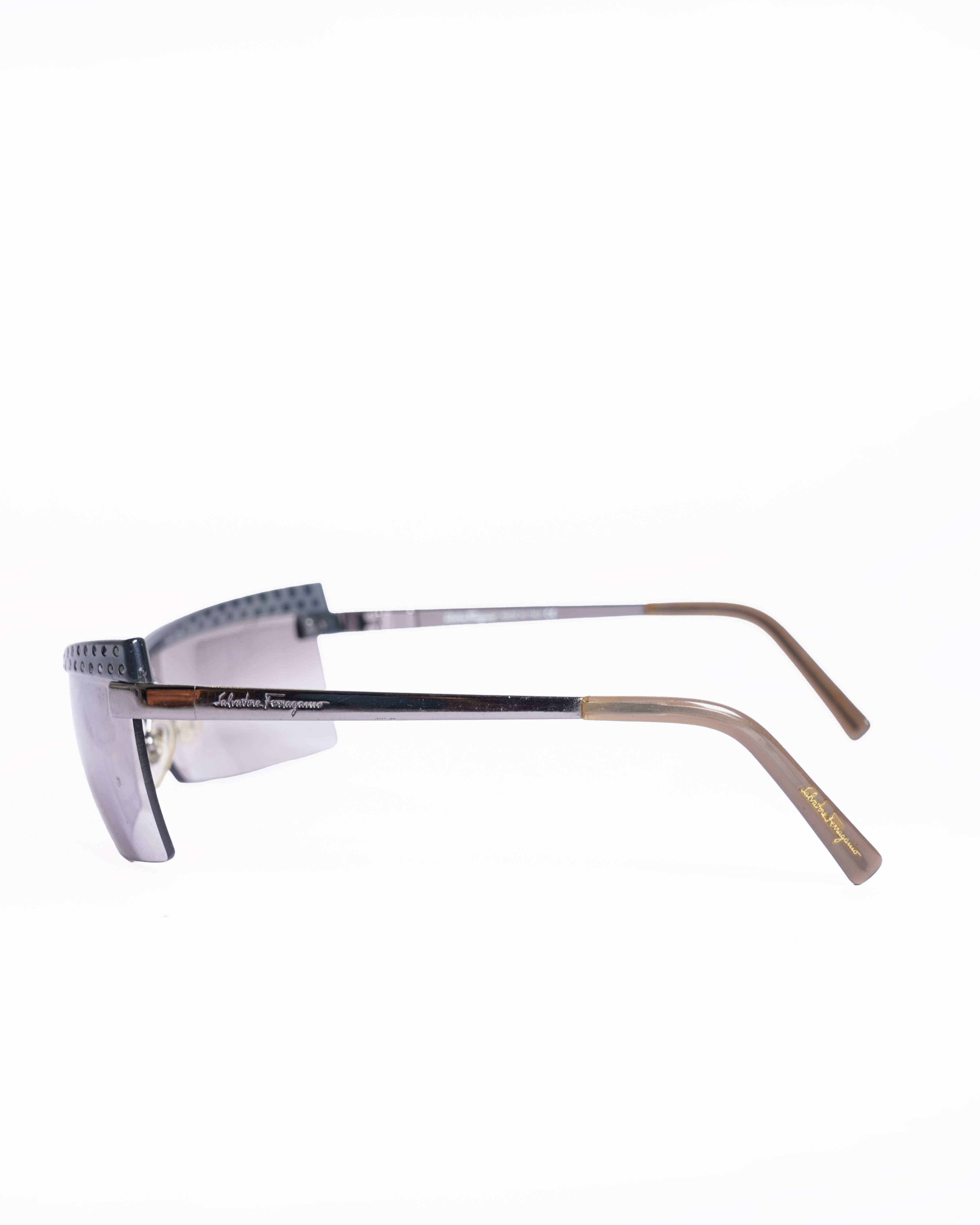 Salvatore Ferragamo vintage sunglasses rhinestone crystal