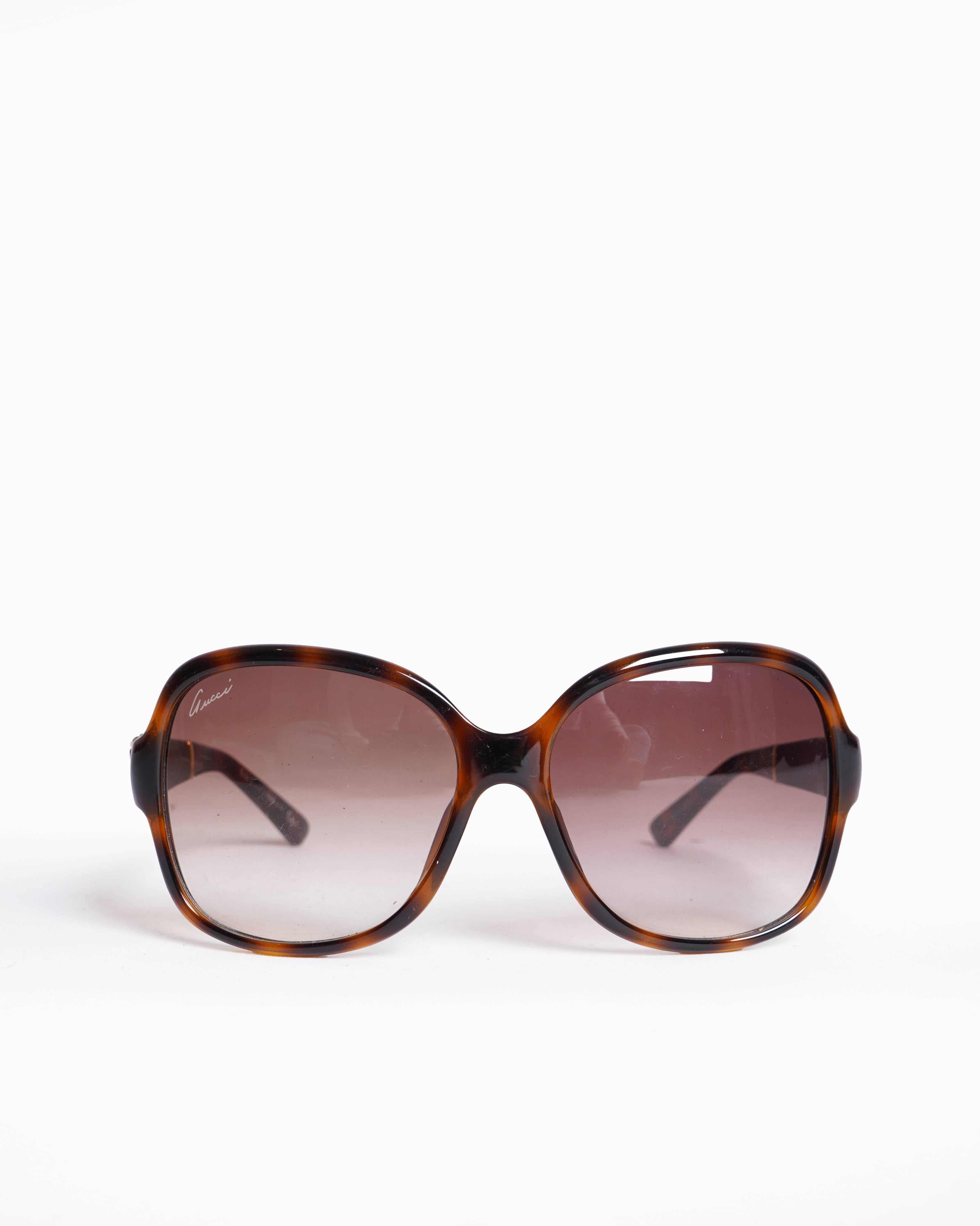 Gucci metallic Tortoiseshell brown sunglasses
